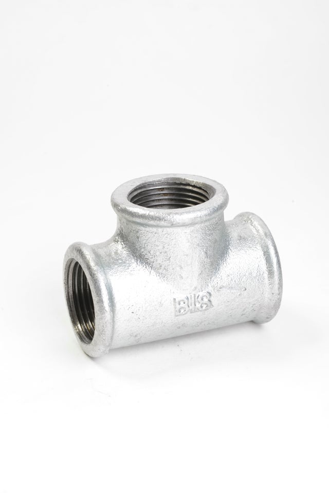 Tee per tubo in ghisa zincato F1/2