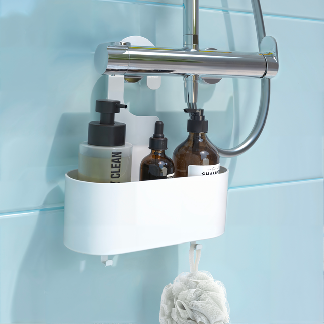 Etagère de douche blanche à suspendre au mitigeur easy SENSEA