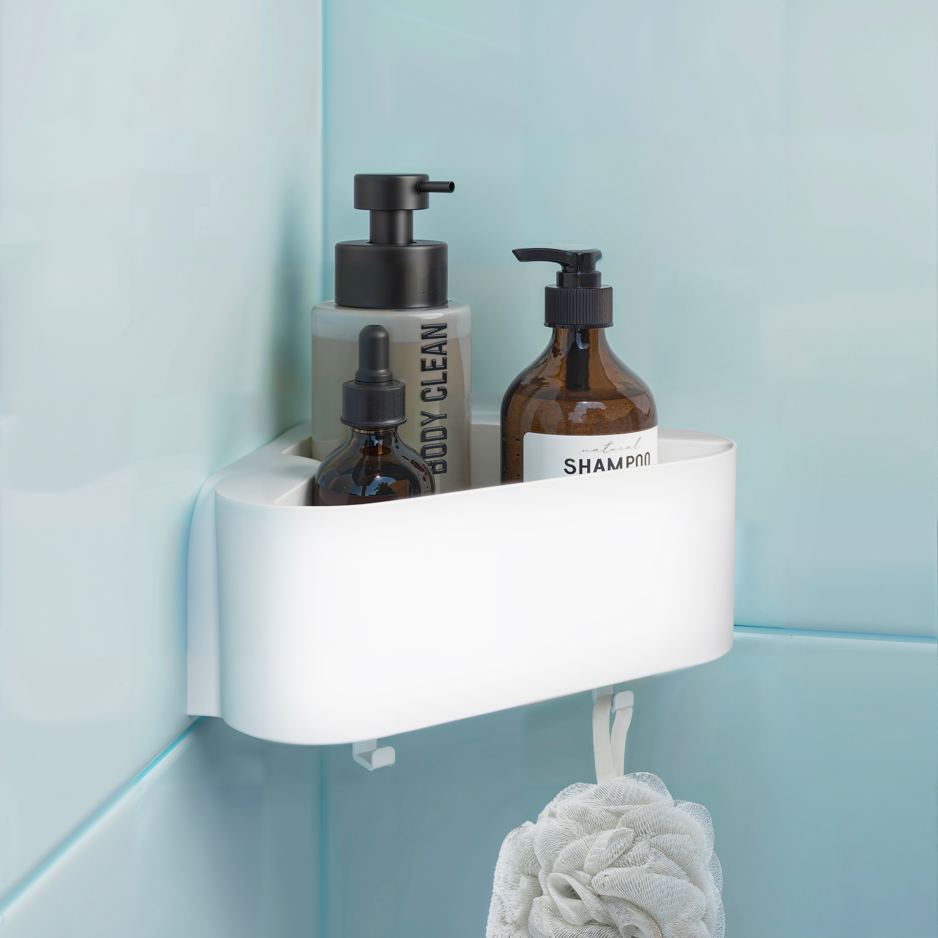 Koszyk łazienkowy narożny pod prysznic Easy biały mat Sensea - 3