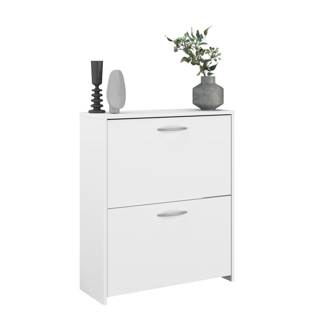 Meuble à chaussures blanc 12 paires H.78.5 x l.66.5 x P.25.5 cm