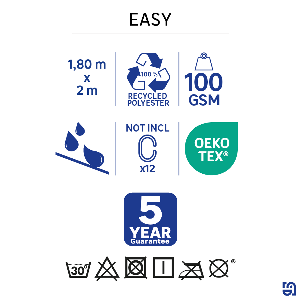 Cortina de duche 180x200 cm branca Sensea Easy - 7