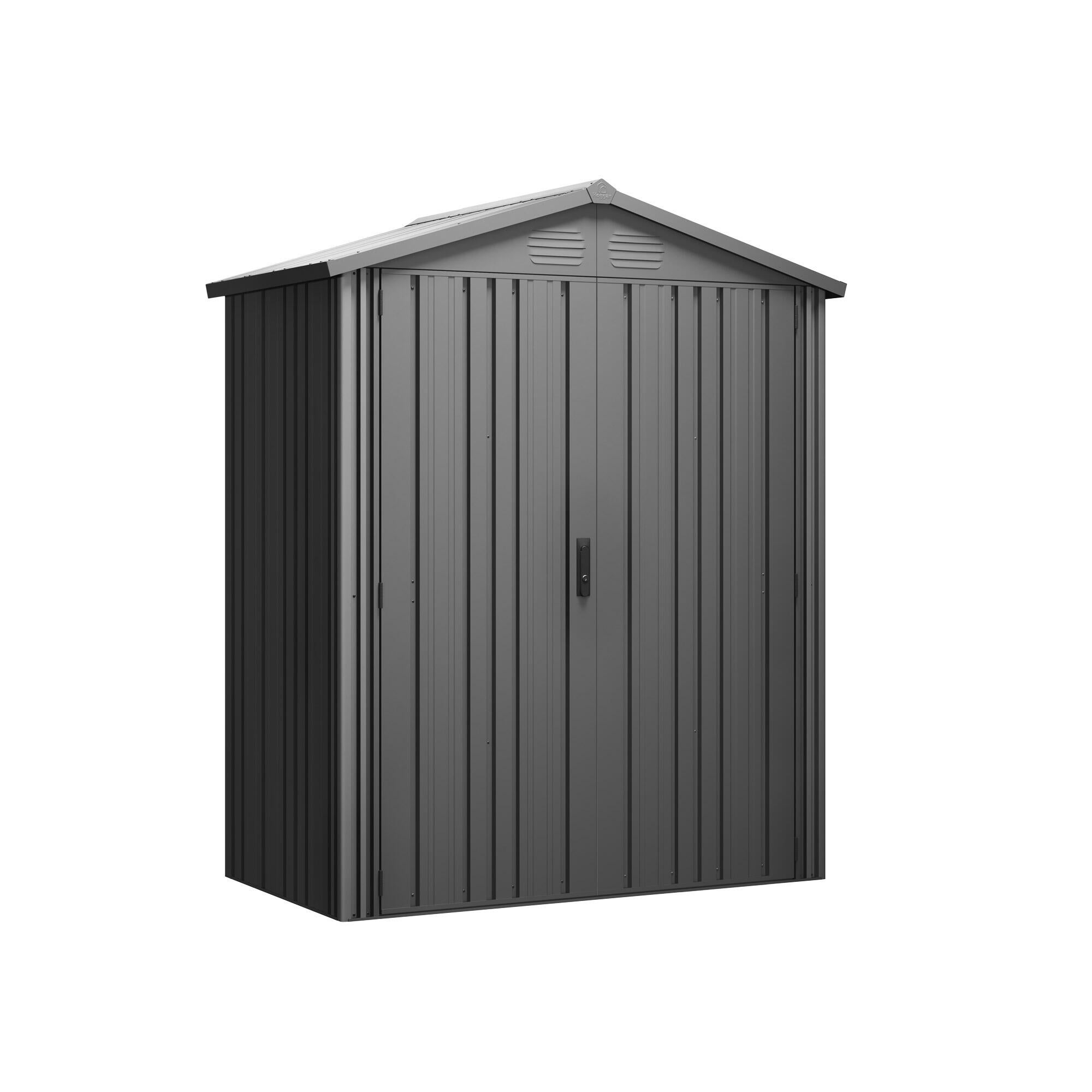 Caseta de metal PIONER Y20 de 168x200x68 cm y 1.14 m2 con 0.6 mm espesor y doble puerta abatible HOGGAR - 8
