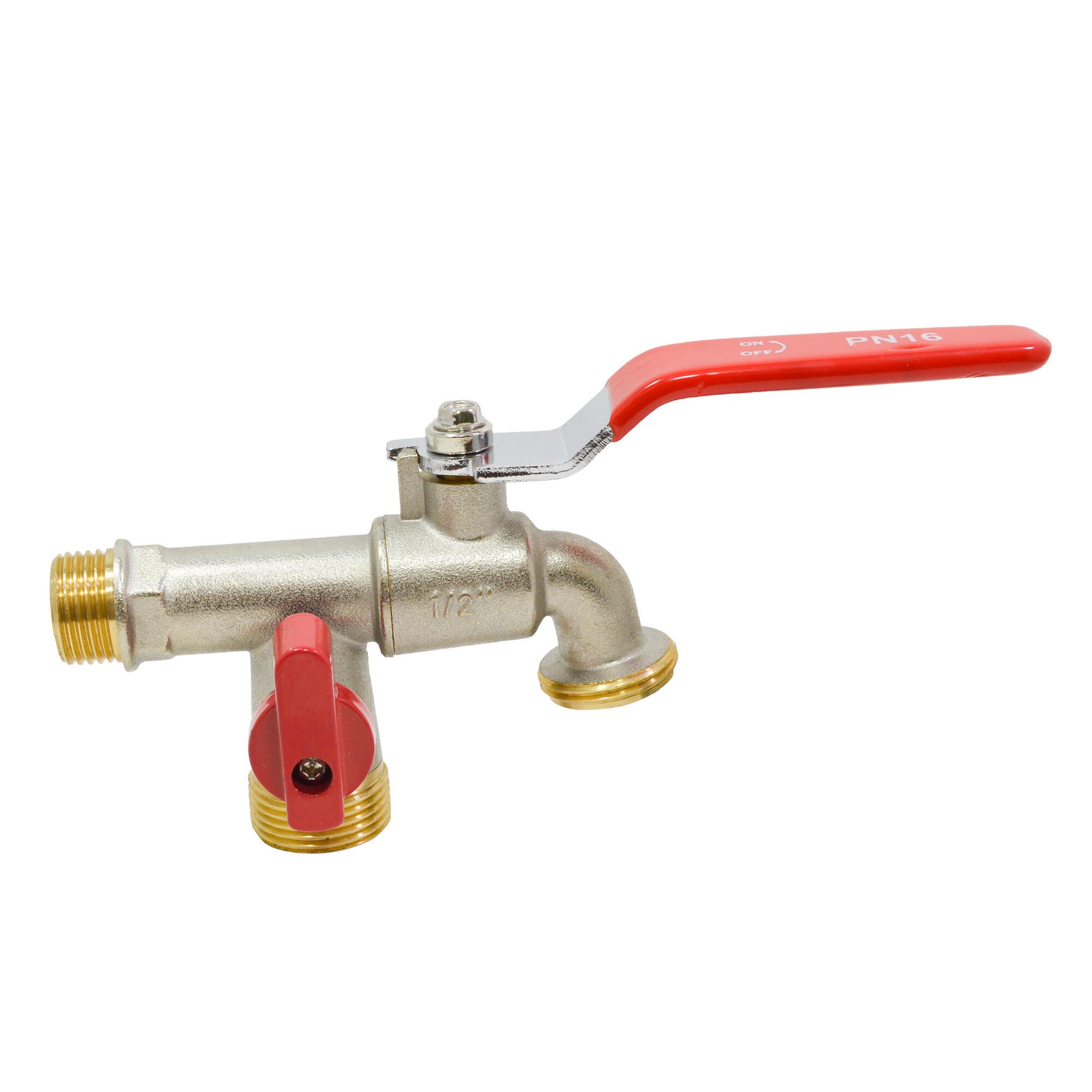 S&M  Grifo Sin Rácor Para Dos Mangueras Conexión M 1/2 Salidas M 3/4 , Leroy Merlin