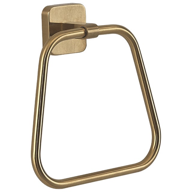 Toallero de aro dorado mate para atornillar Tonga 17x16x4.6 cm