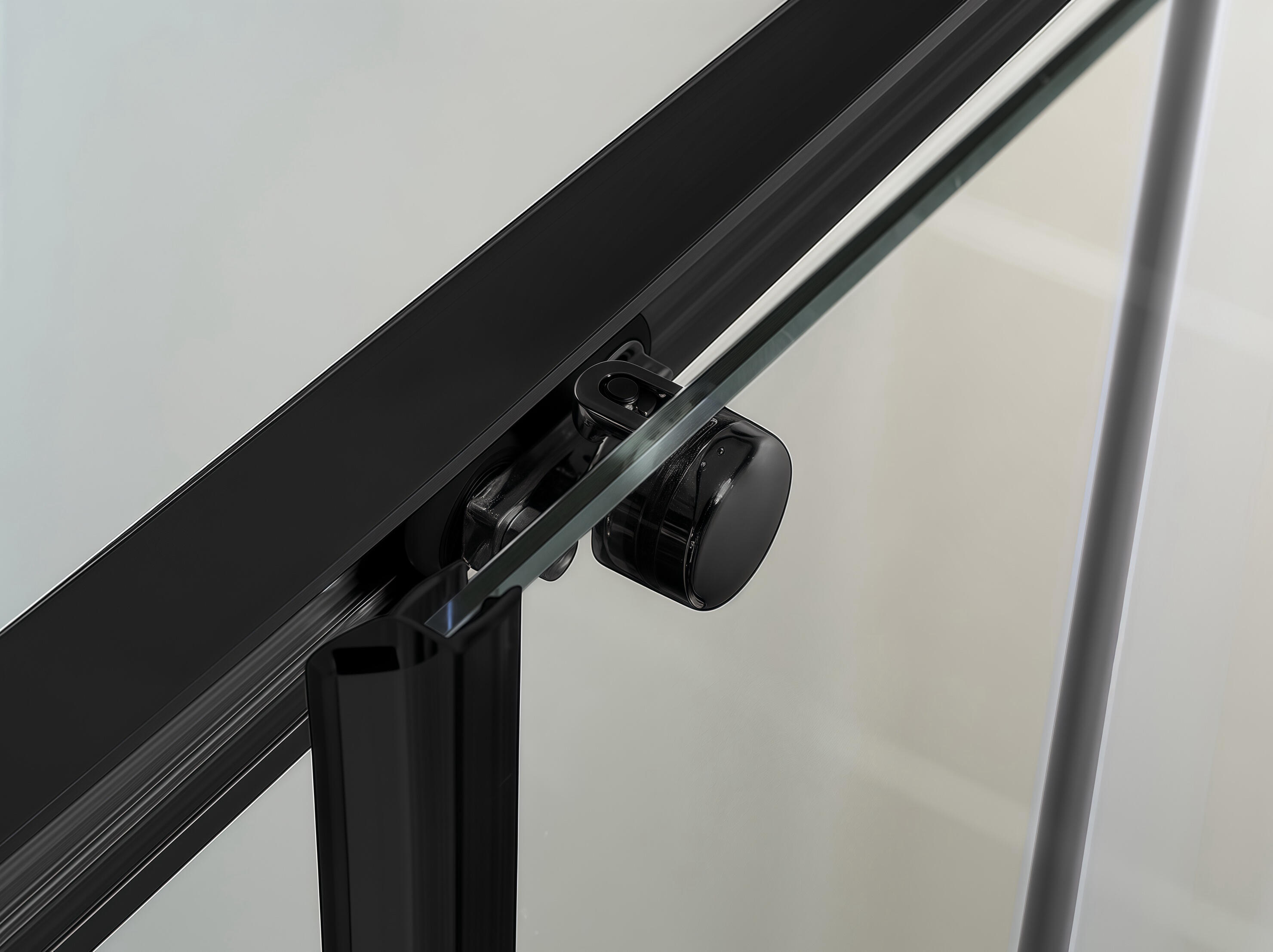 Cabine de duche rectangular  80x120x195 cm perfil preto Aqua - 3