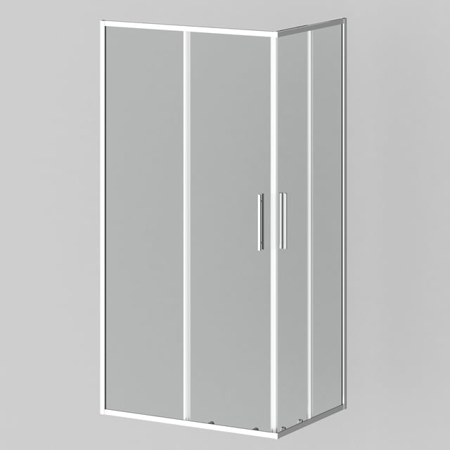 Cabine de duche rectangular  80x100x195 cm perfil cromado Aqua