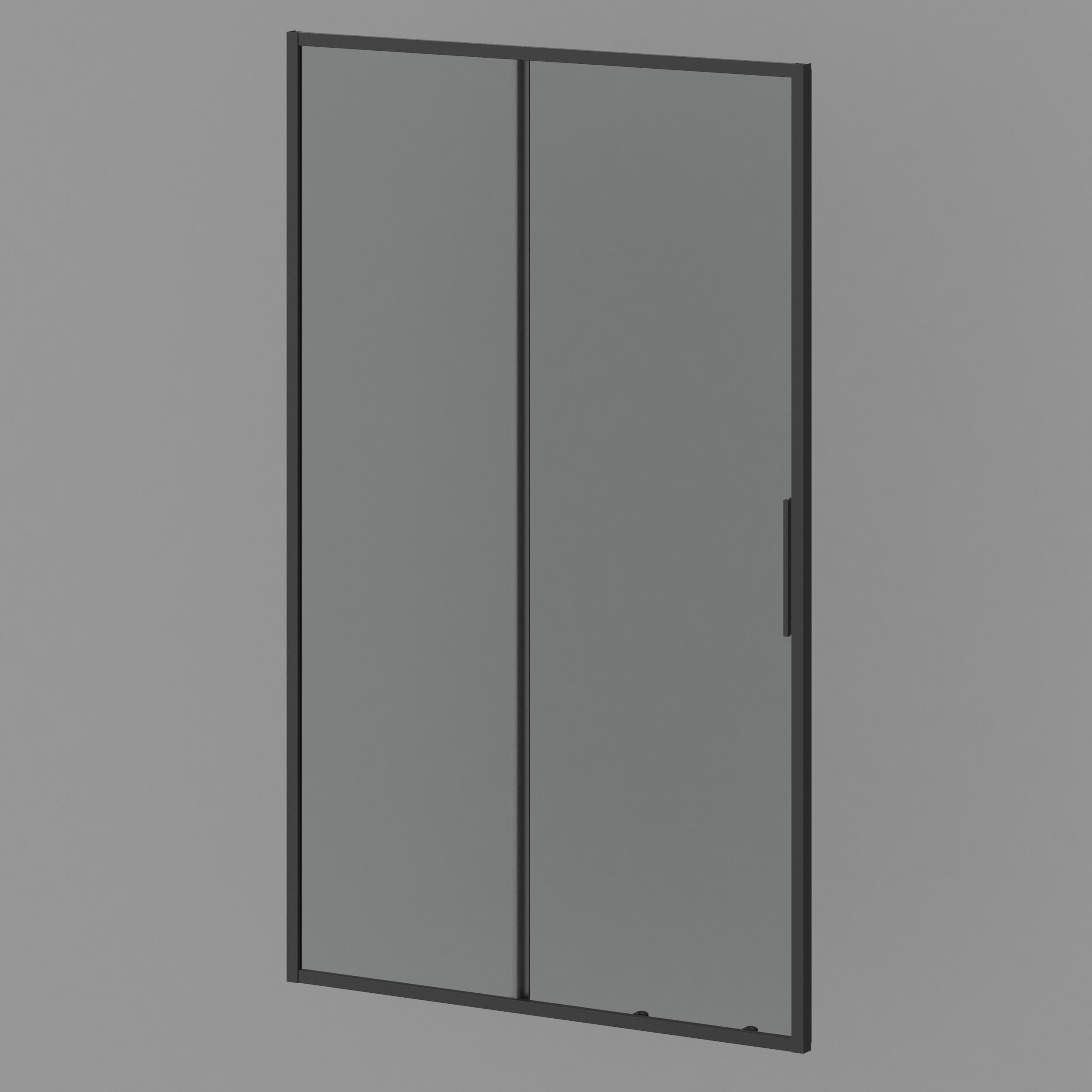 Portas de duche 1 de correr e 1 fixa 120x195 cm transparente e preto Aqua - 2