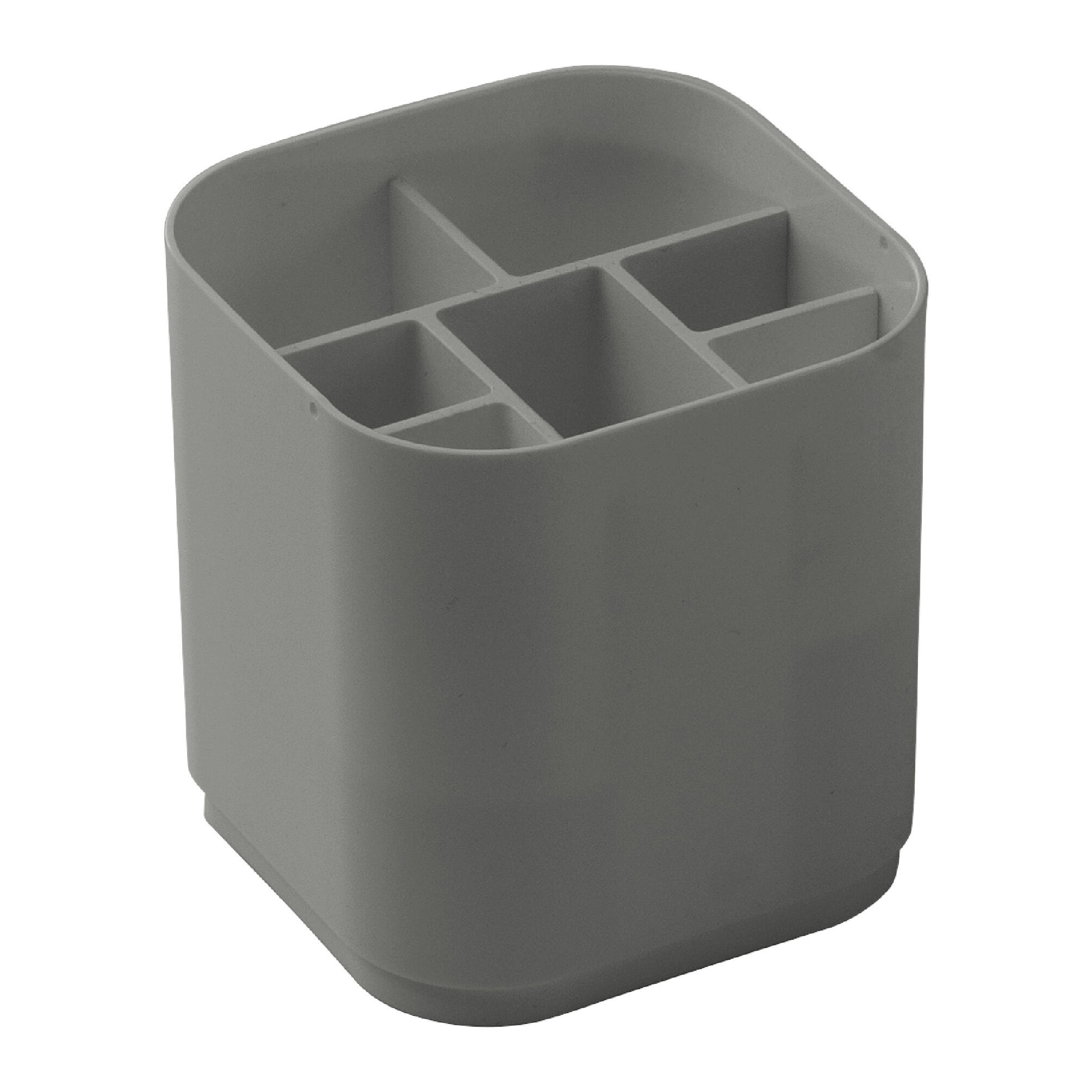 Organizador maquillaje gris / plata 11.6x12.1x cm
