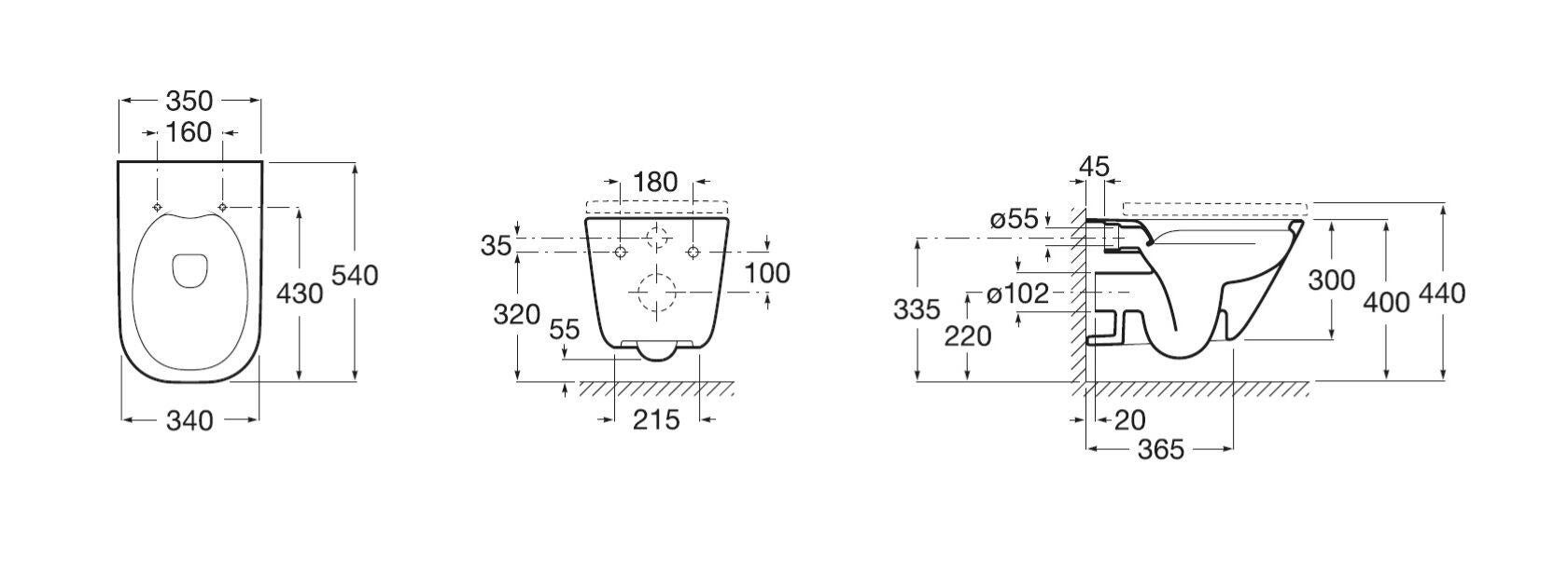 Pack sanita suspenso branco Cassandra com estrutura e placa cromado Roca One AC3 - 5
