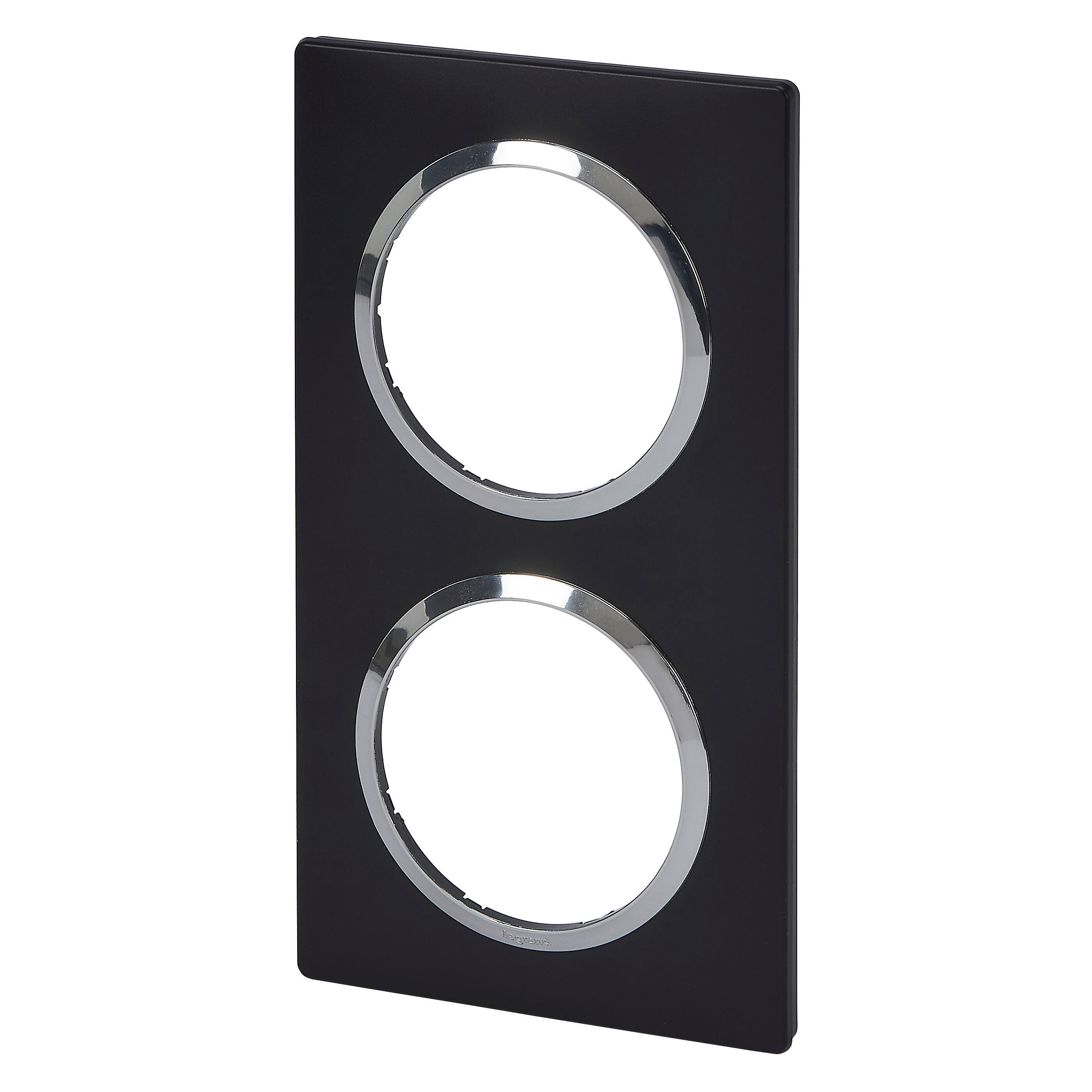 Plaque double Dooxie, LEGRAND, noir et chrome - 3