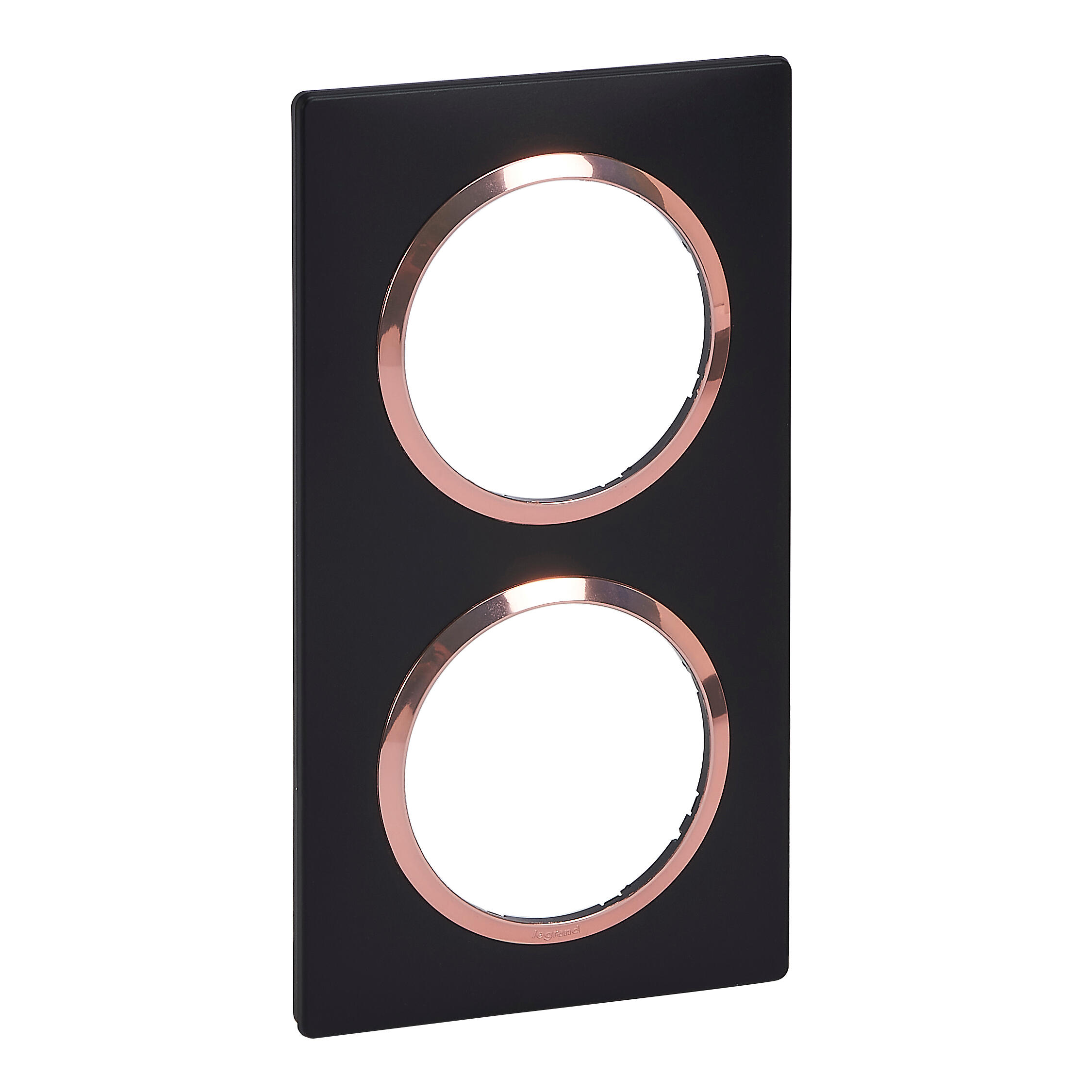 Plaque double Dooxie, LEGRAND, noir et cuivre - 2