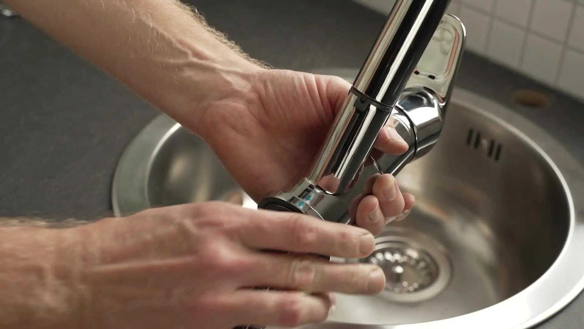 Robinet de cuisine avec douchette noir, Kemi, DELINIA - 12