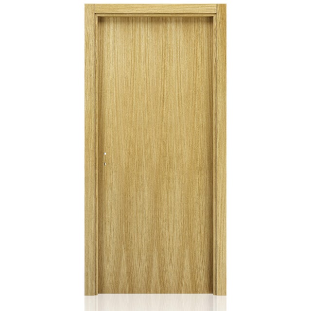 BLOCO DE PORTA CARVALHO ENVERNIZADO LISA 200X80CM ESQUERDA