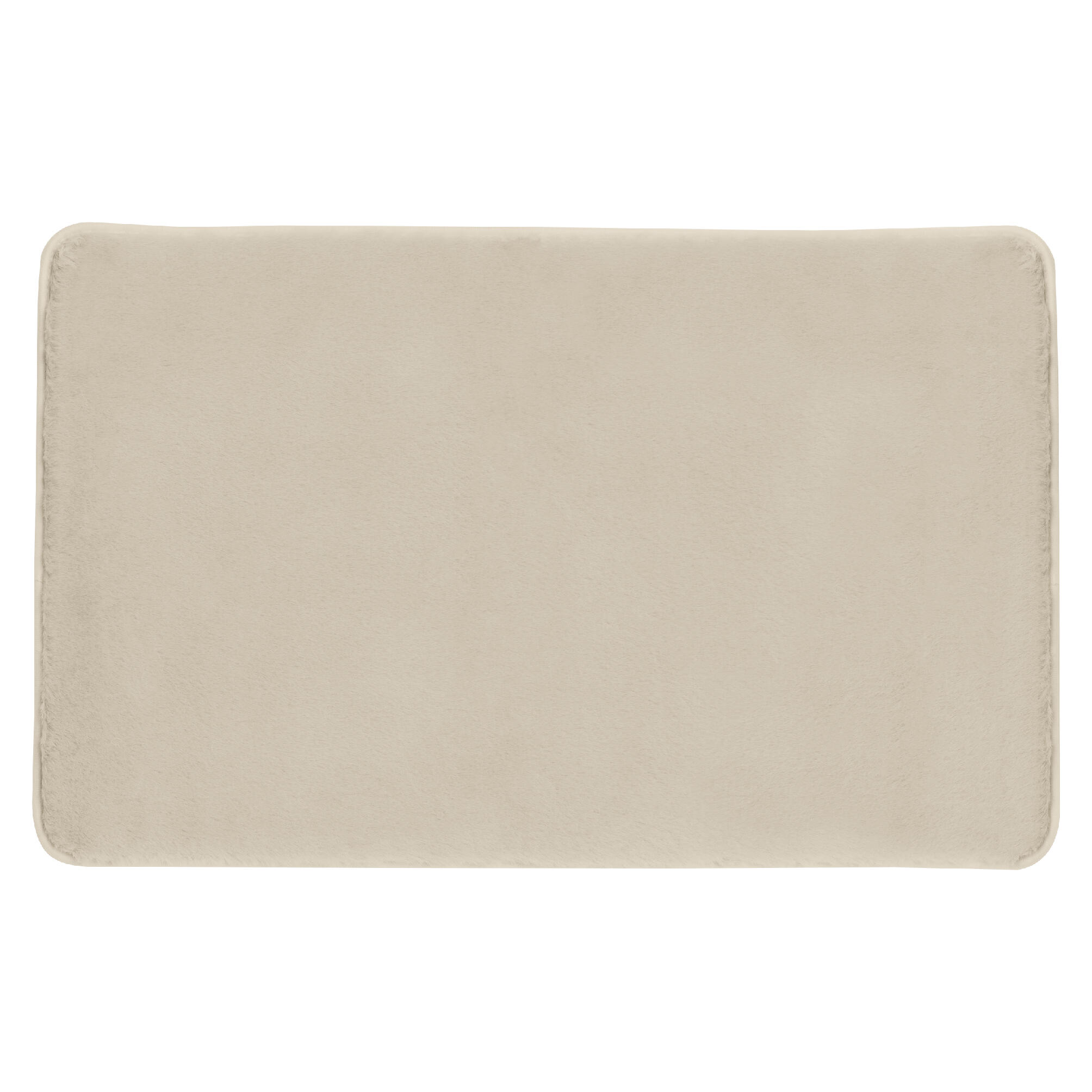 Alfombra de baño rectangular fuzzy 50x80 cm beige