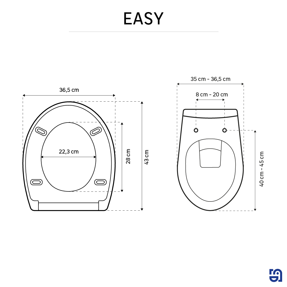 Abattant frein de chute polypropylène gris SENSEA Easy - 4