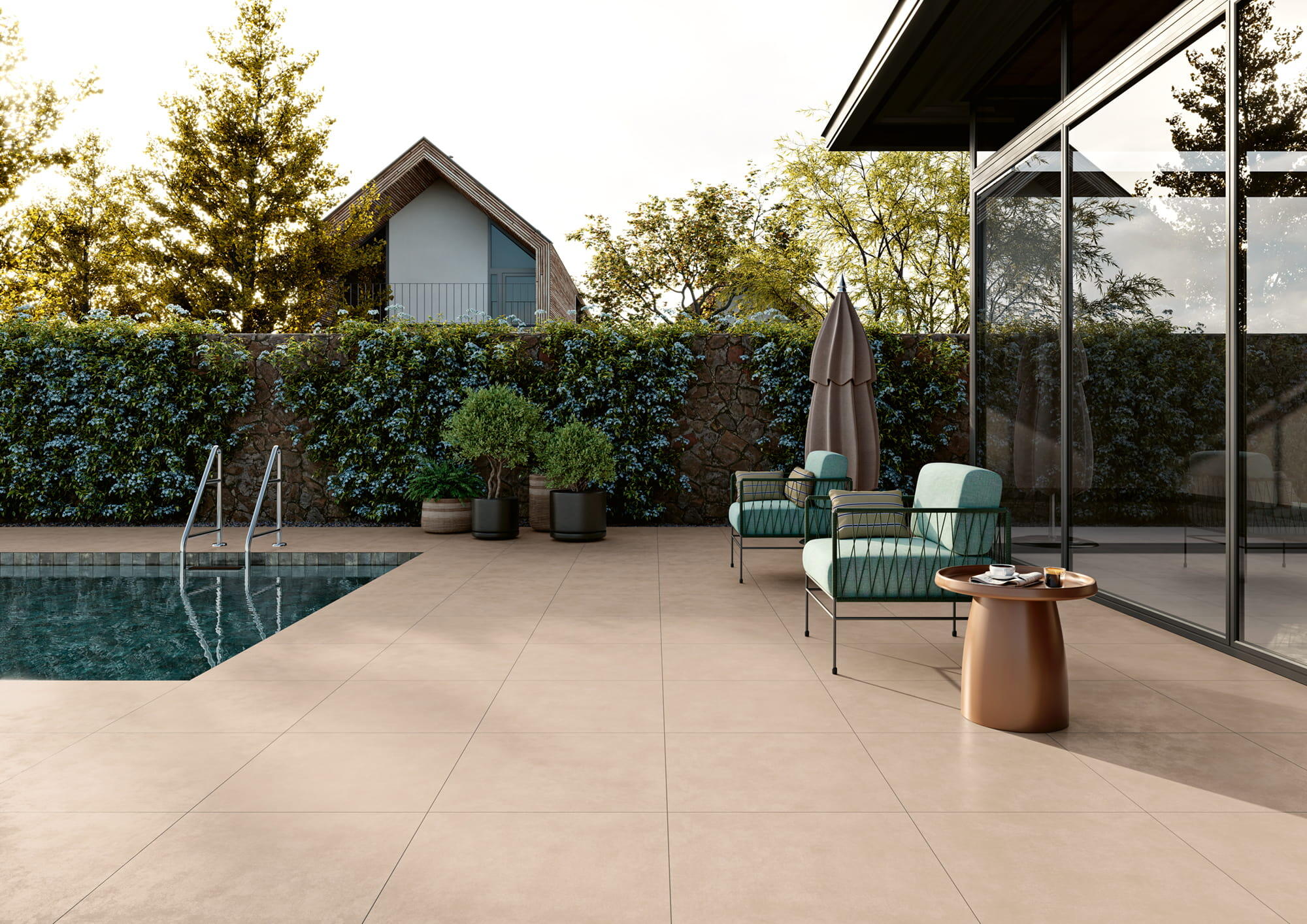 Azulejo/suelo porcelánico avant efecto cemento beige anti-slip 60x60 cm c3