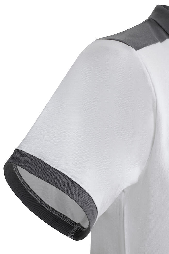 Polo stretch bicolor manga corta velilla - blanco/gris - l