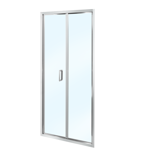 Porta doccia pieghevole L 78-82 cm x H 190 cm, per nicchia in vetro trasparente SP. 6 mm, profilo lucido cromo