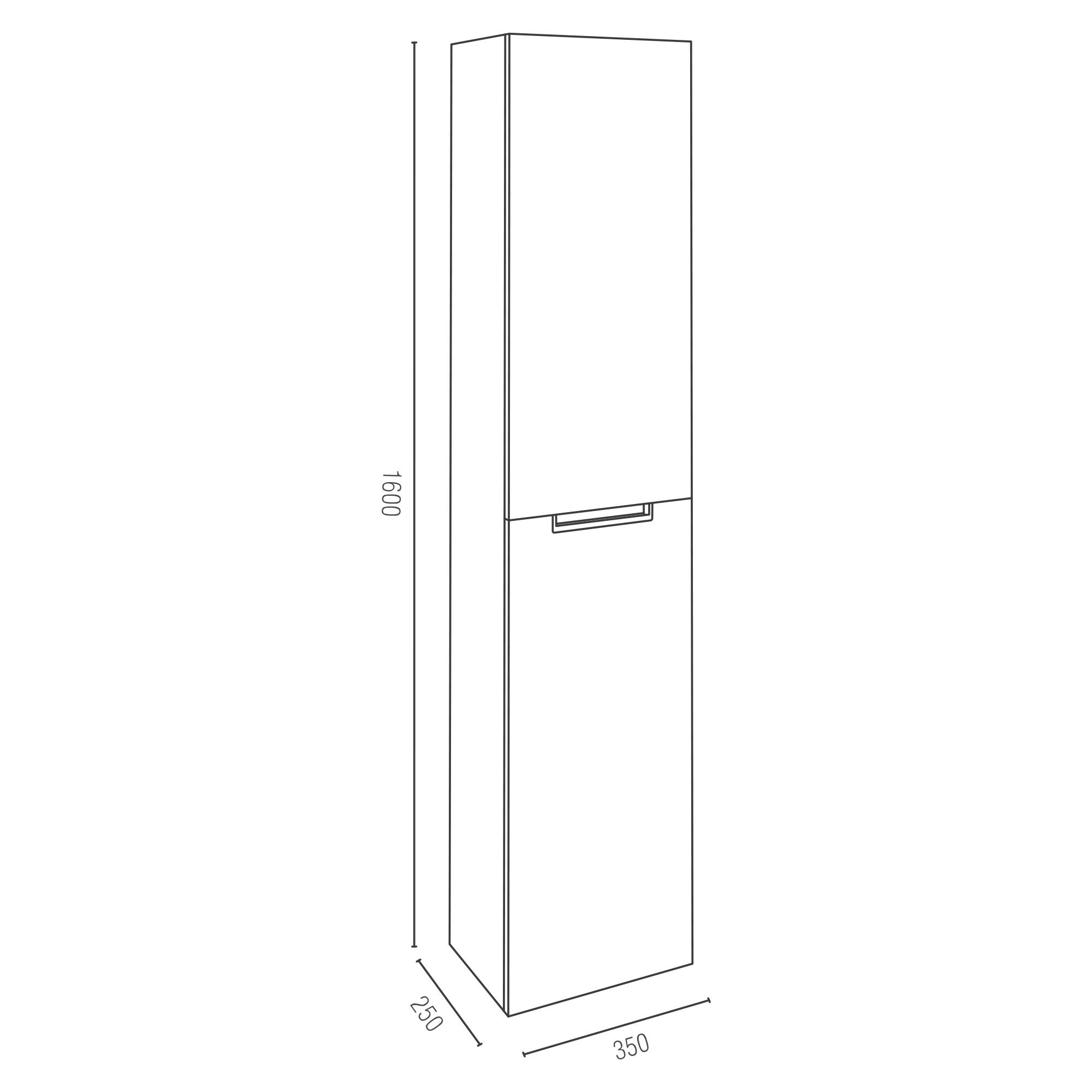 Móvel de arrumação 35x25x160 cm preto com puxador dourado Lofty - 5