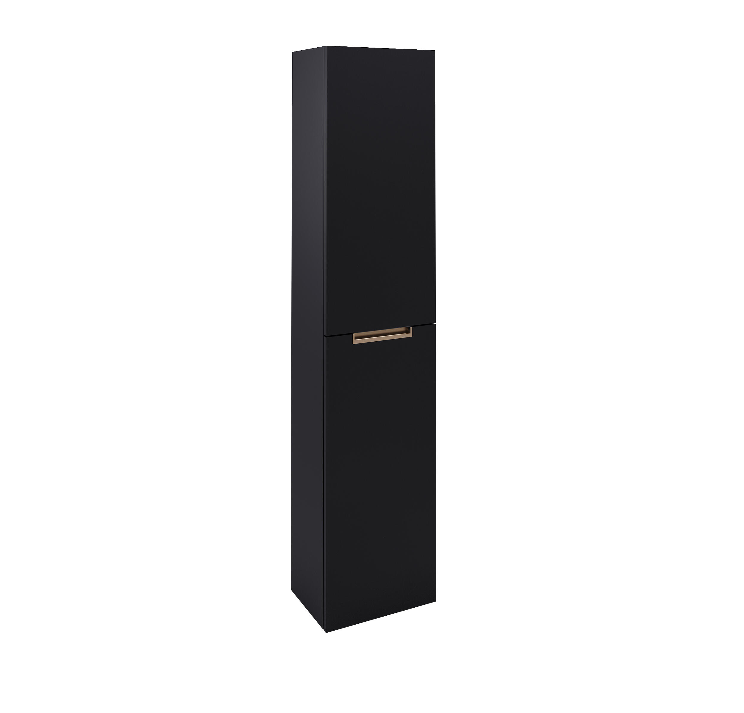 Móvel de arrumação 35x25x160 cm preto com puxador dourado Lofty - 2