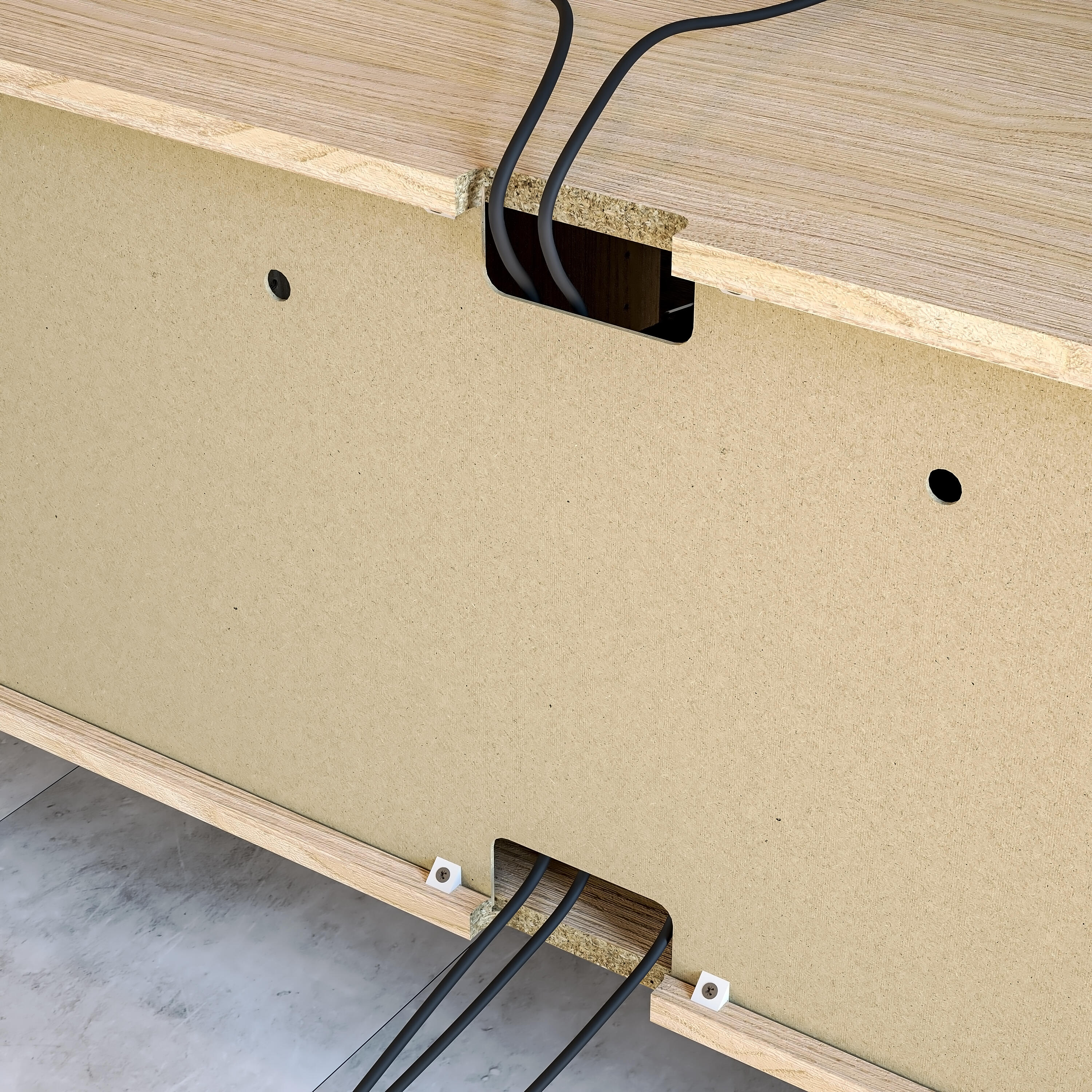 Meuble TV SPACEO Evo'M effet chêne H.38,4 x L.120,2 x P.38 cm - 3