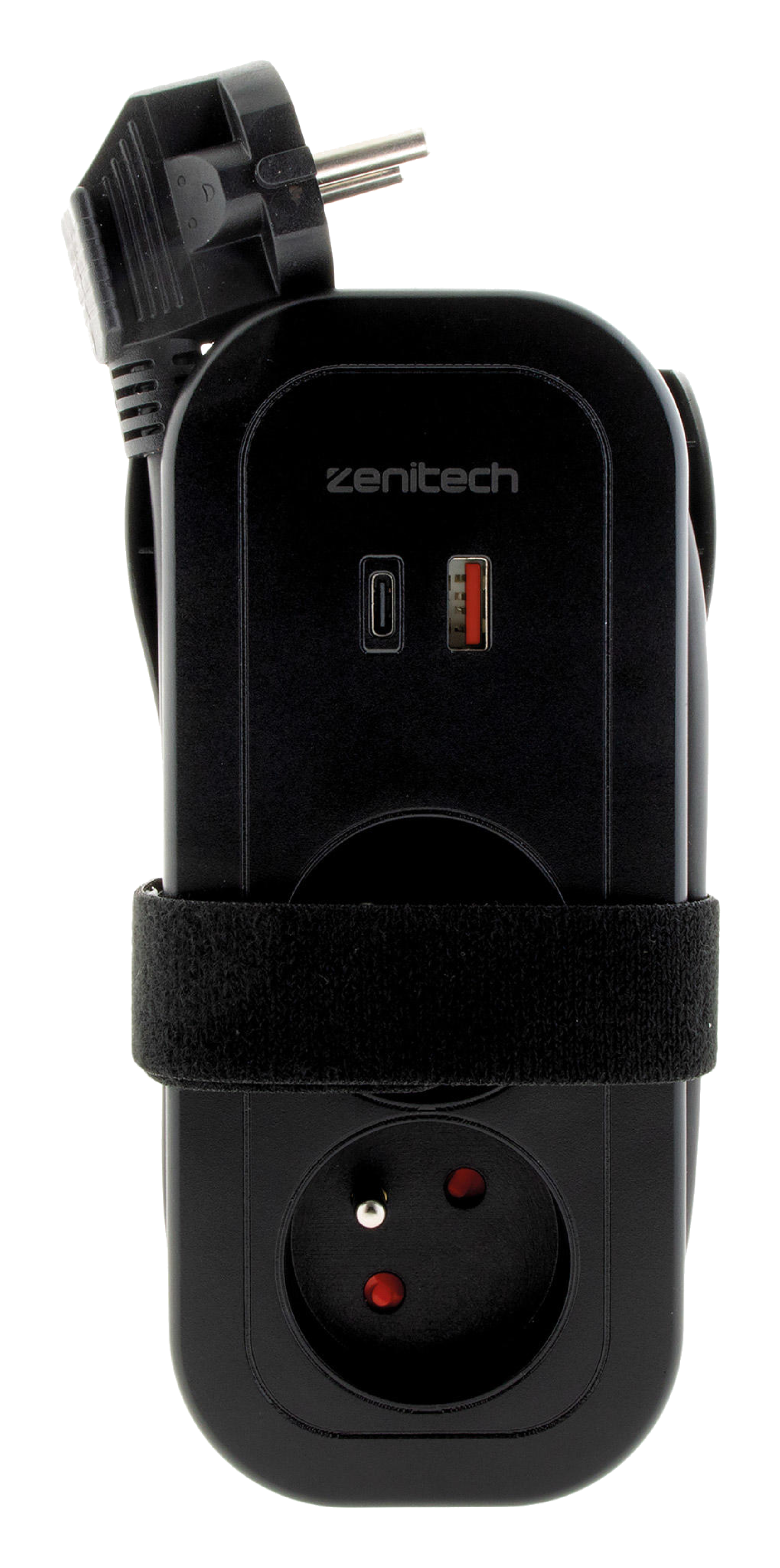 Przedłużacz Mundo z 2 gniazdami i portami USB-A i USB-C Zenitech