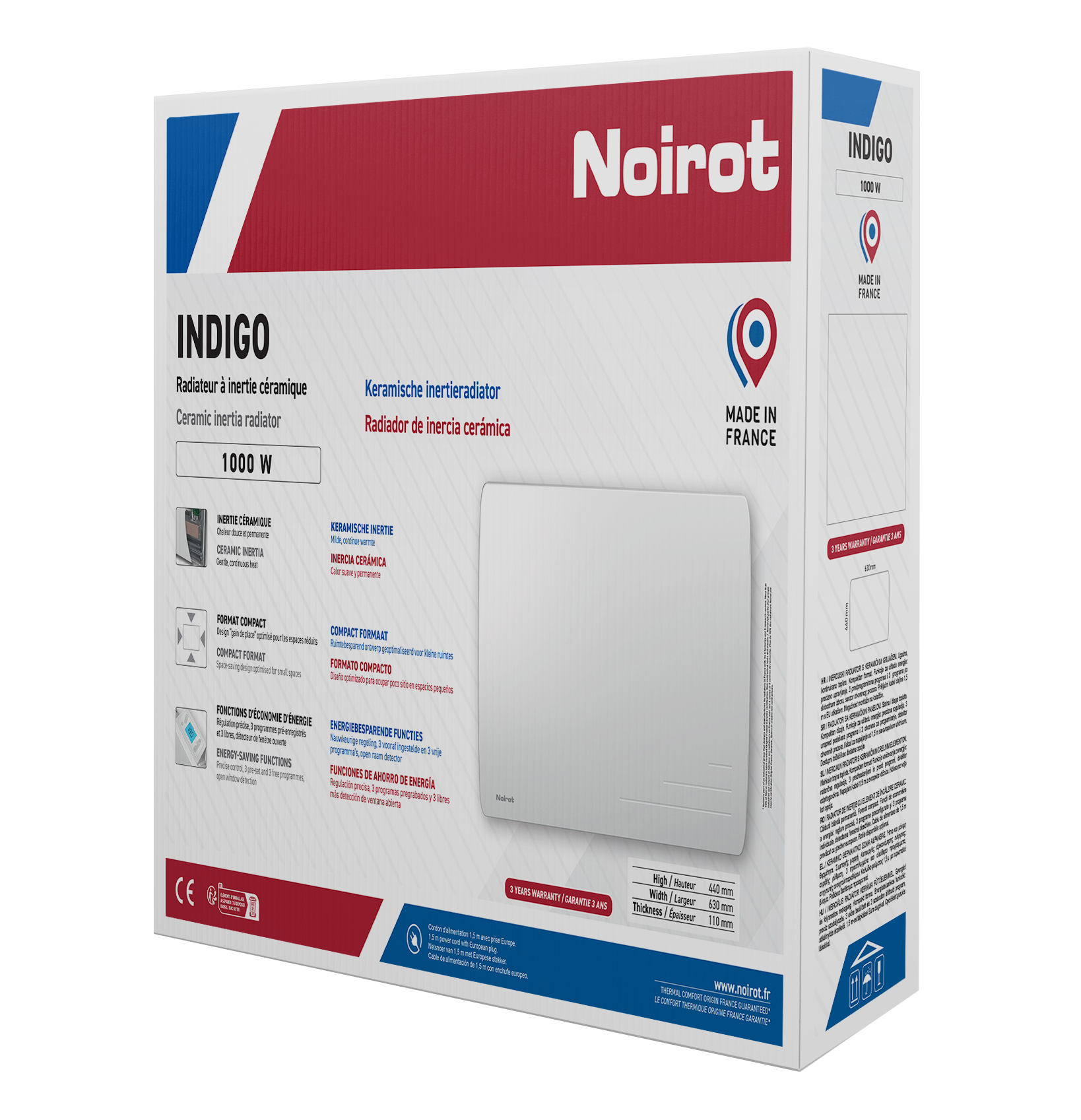 Radiateur électrique à inertie sèche 1000 W NOIROT Indigo - 4