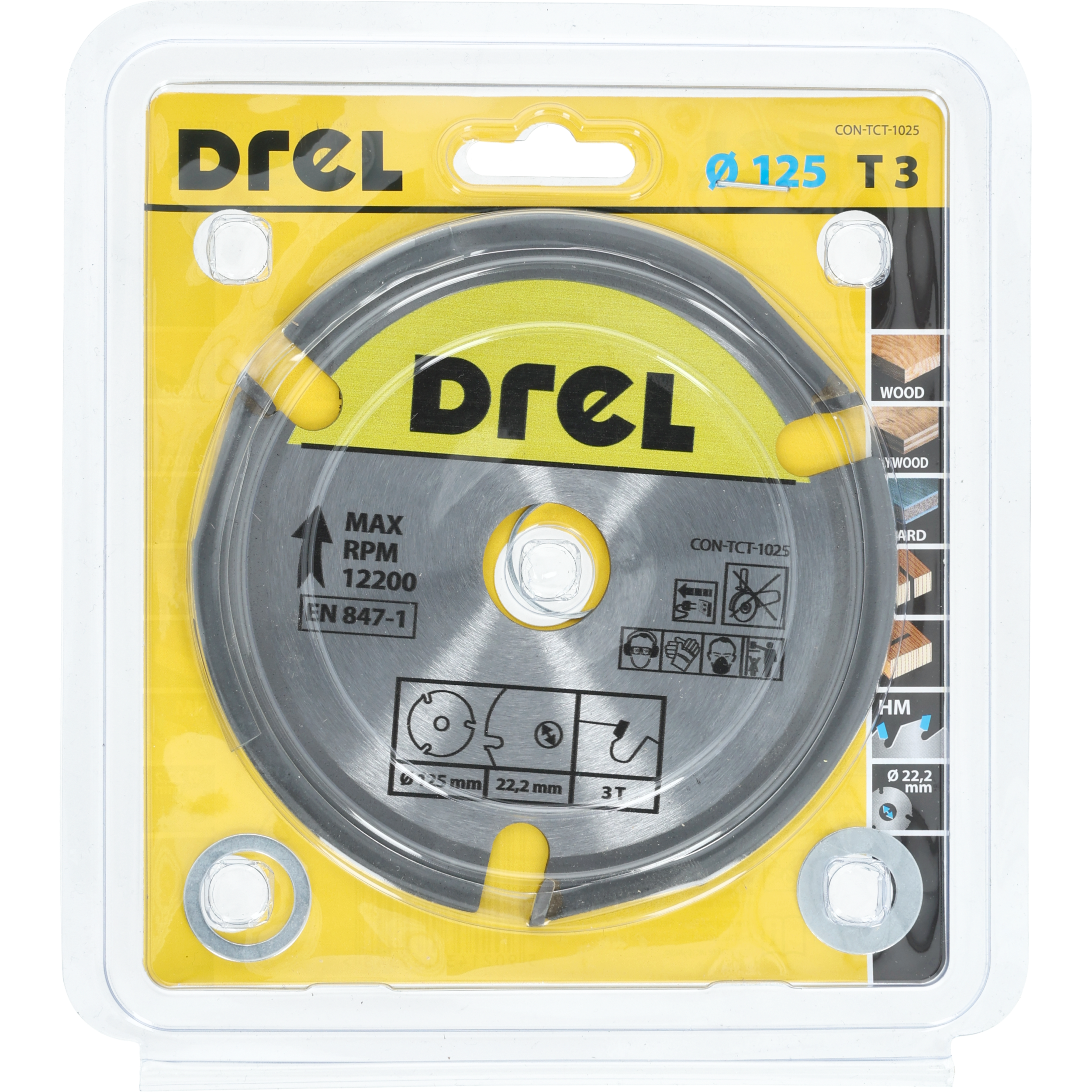 Tarcza do cięcia drewna 125 mm 3T CON-TCT-1025 DREL - 3