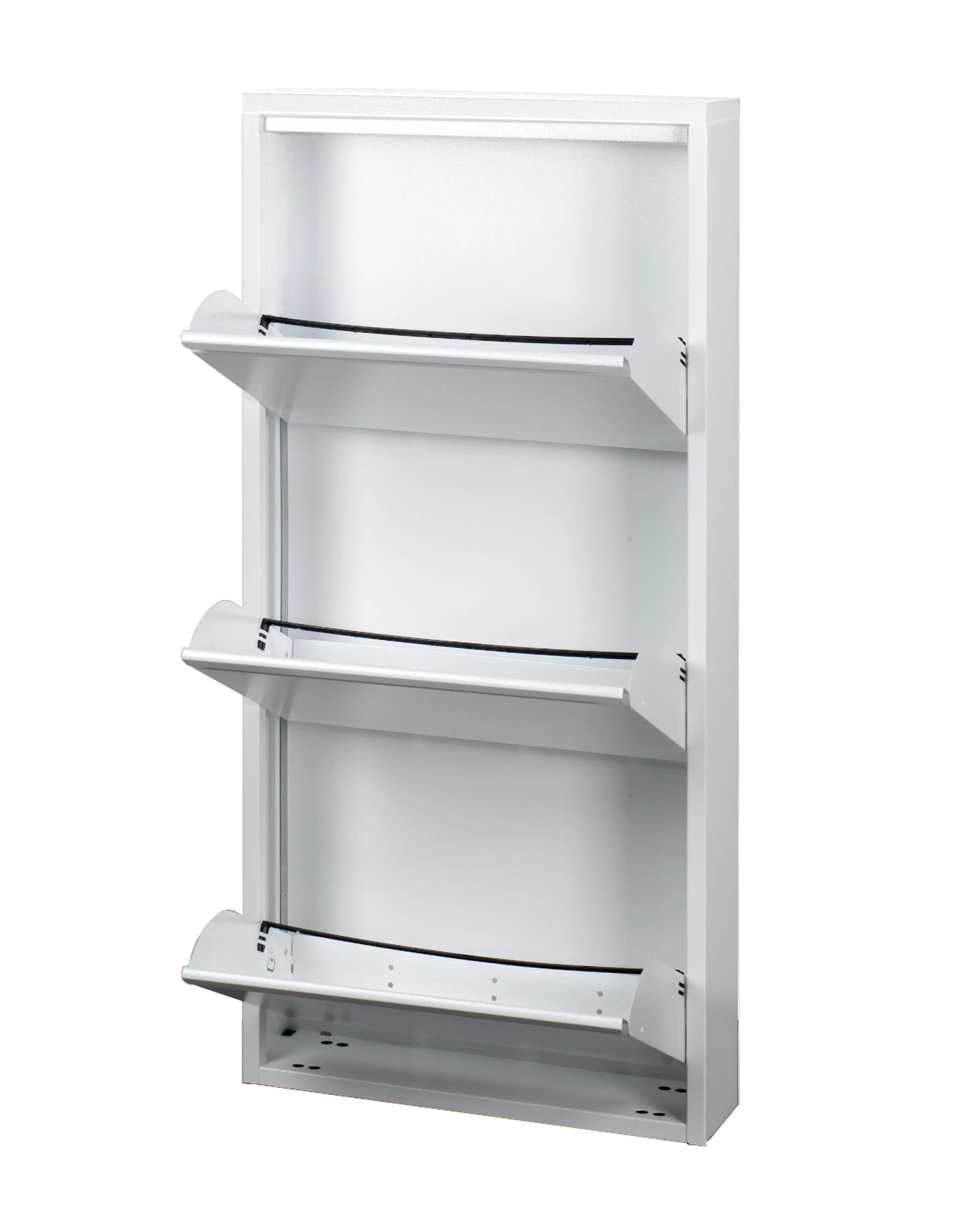 Scarpiera AS103 3 ante L 50 x H 104 x P 14 cm 6 paia, bianco - 2
