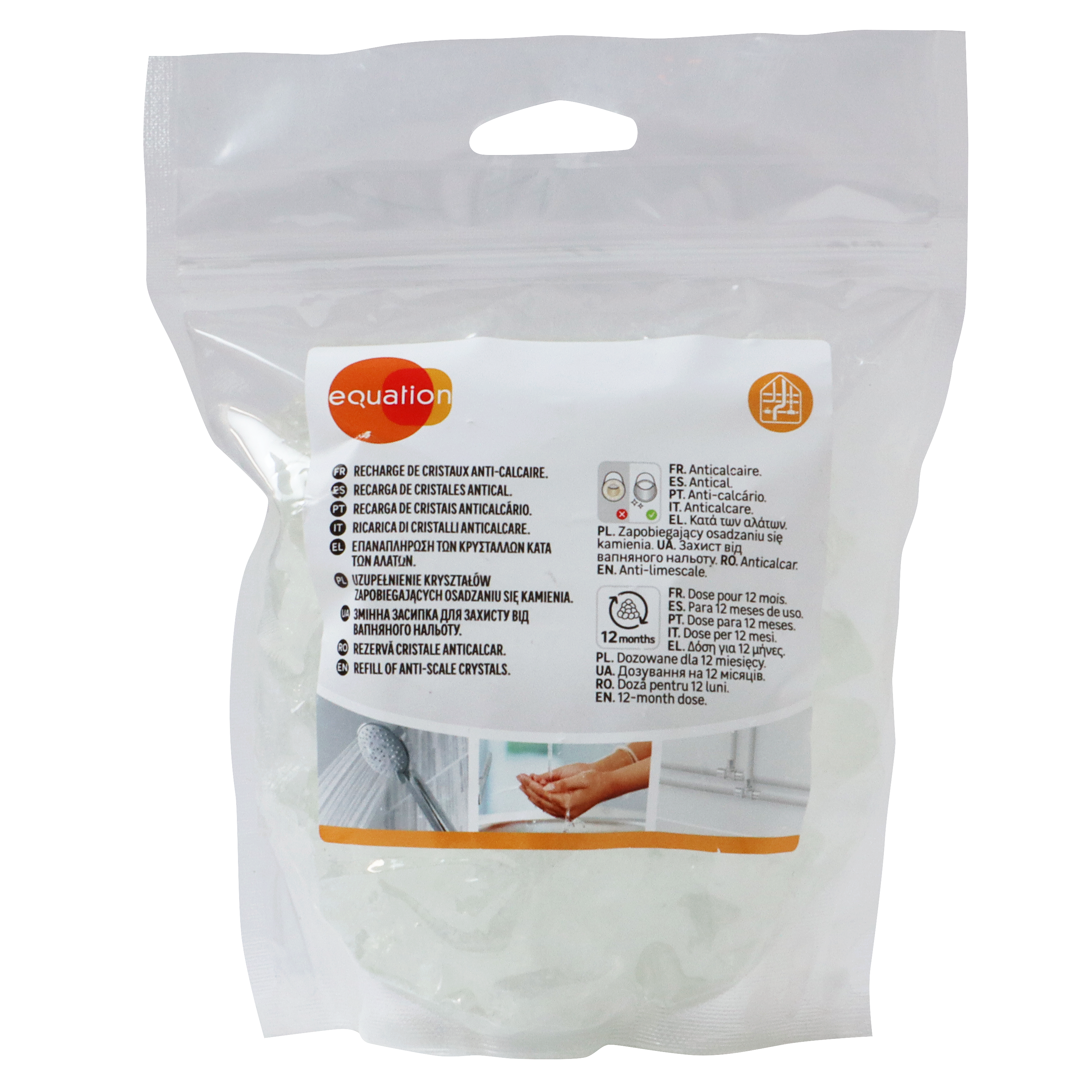 Recharge cristaux anti calcaire 750g pour cartouche filtrante, EQUATION - 8