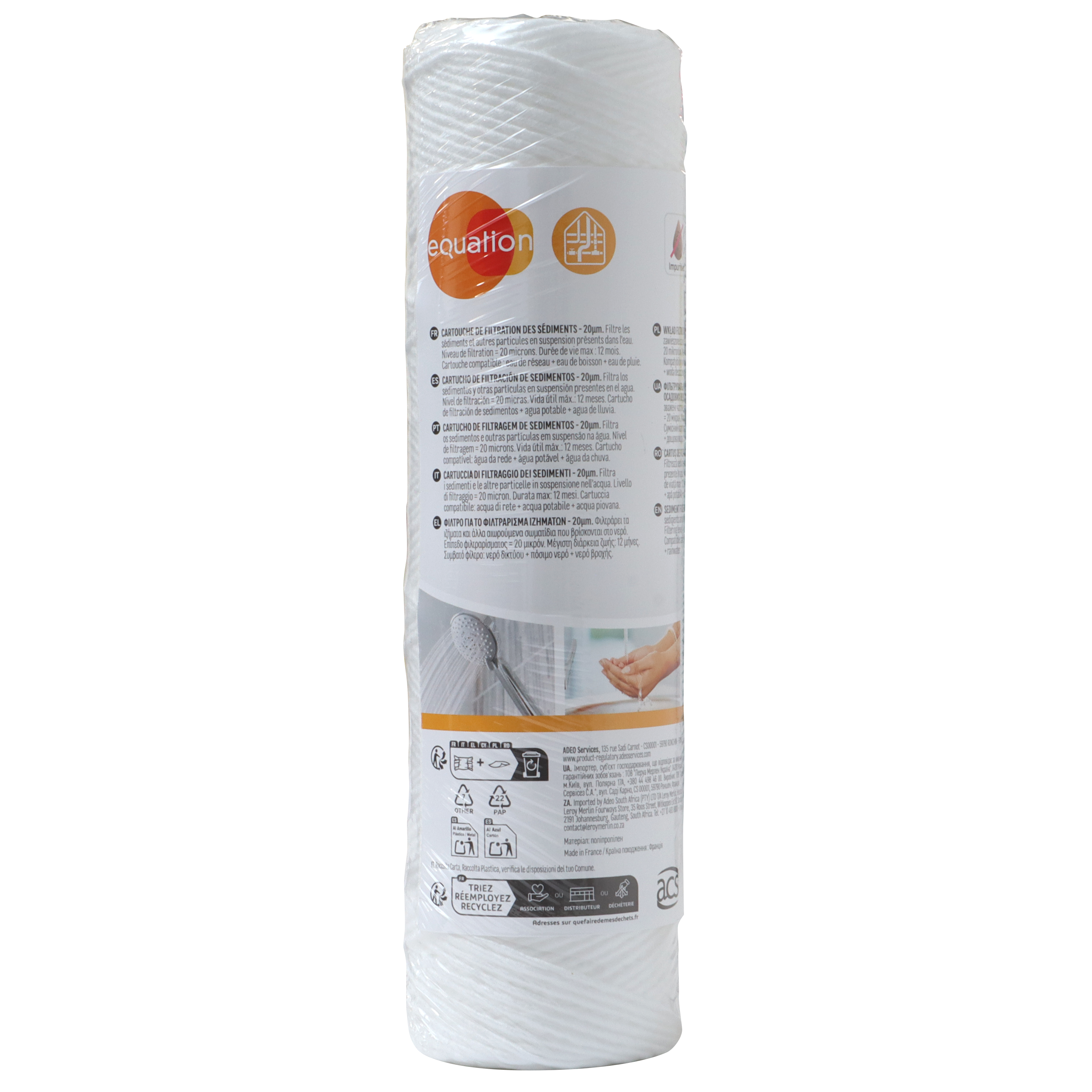 Filtre anti sédiment 20 microns pour station de filtration d'eau, EQUATION - 5