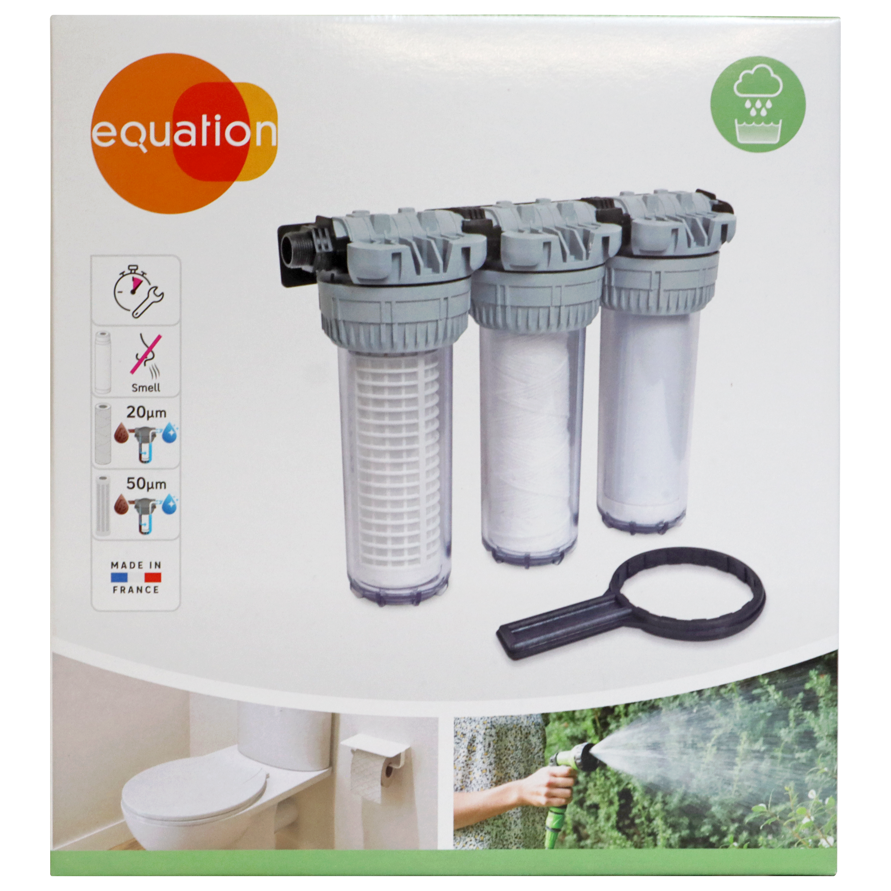 Station pour filtration d'eau de pluie, cartouches incluses 3 actions, EQUATION - 11