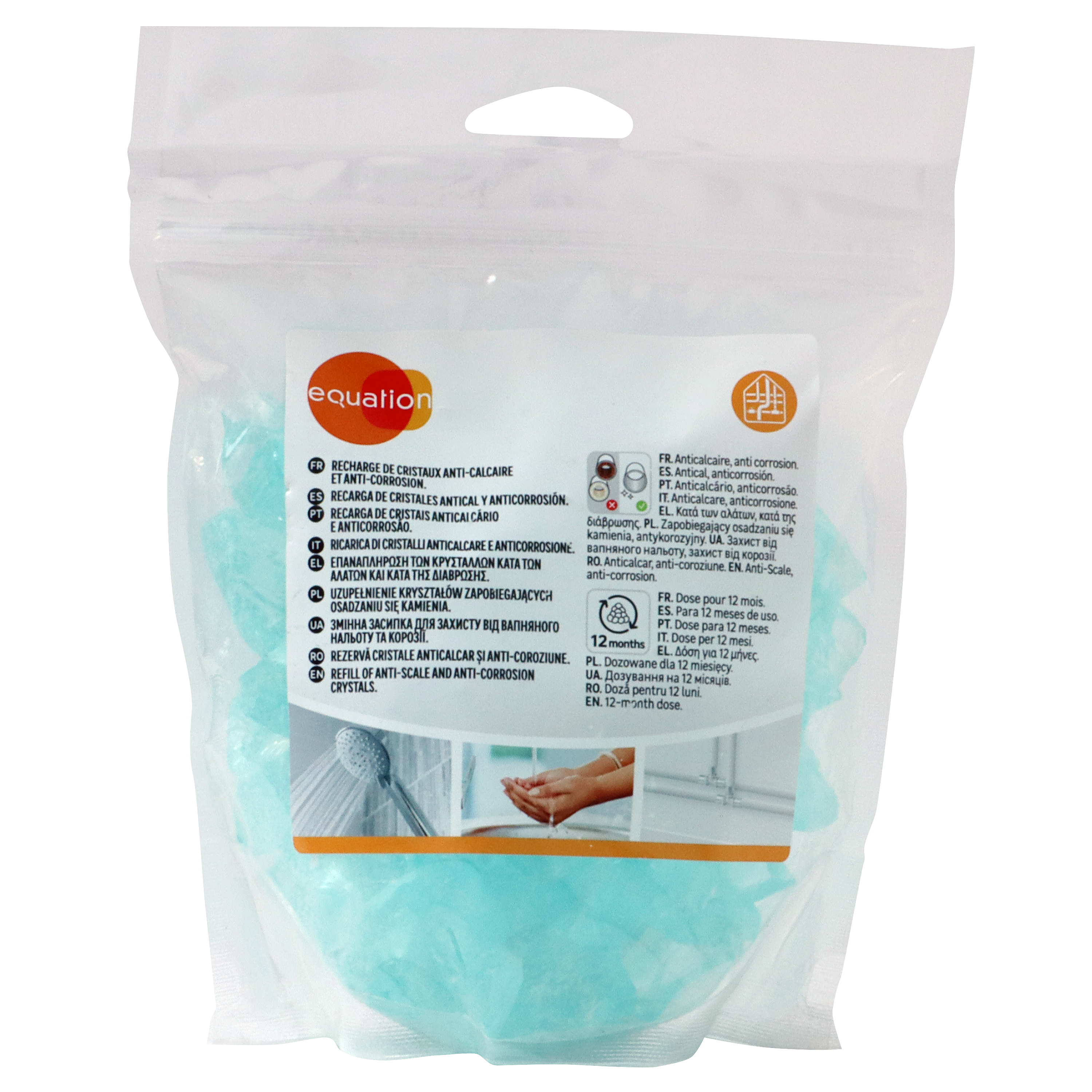 Recharge cristaux anti calcaire/corrosion 750g pour cartouche filtrante EQUATION - 5