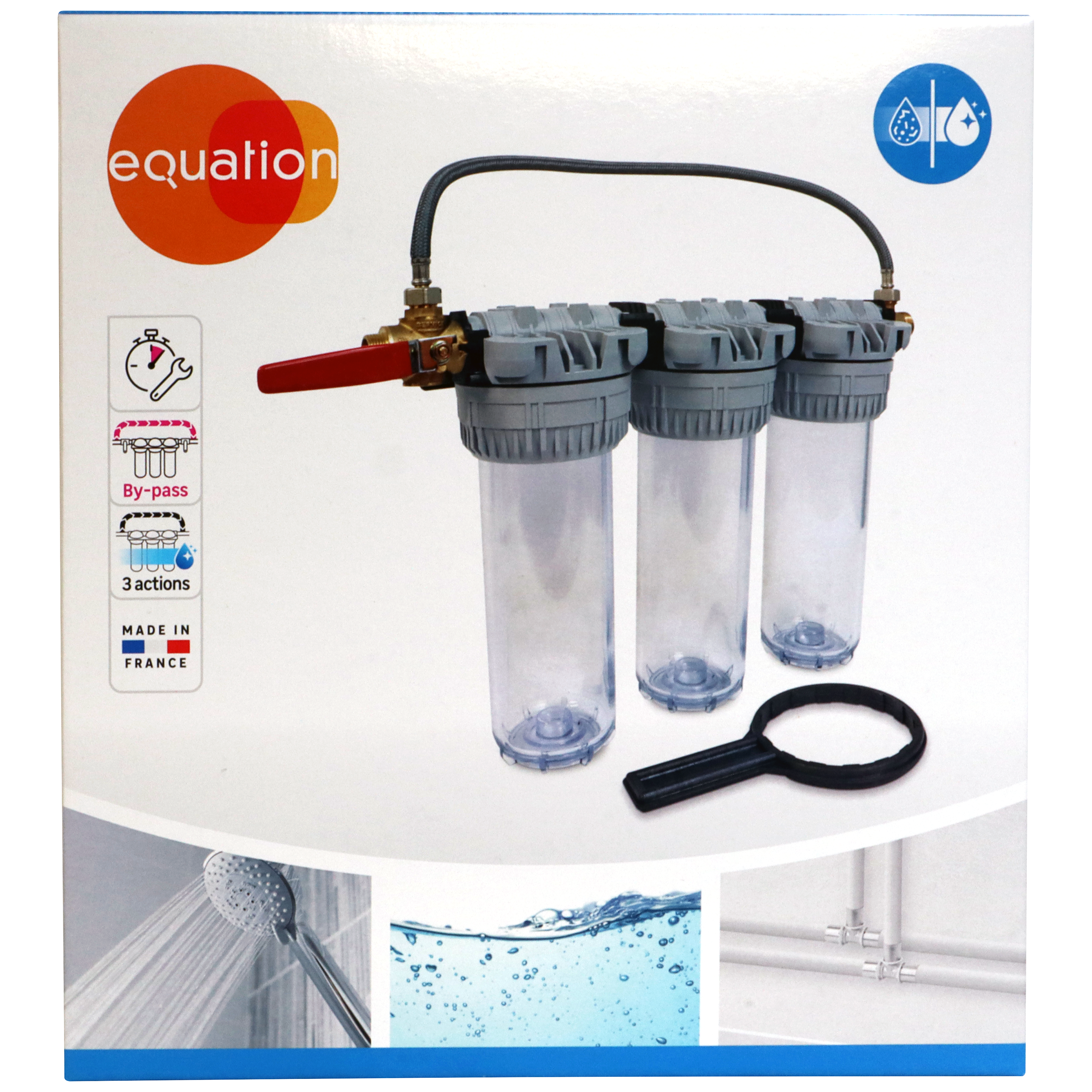 Stazione trattamento acqua triplo con Bypass EQUATION SL10 tre stadi M3/4 6 mesi - 11