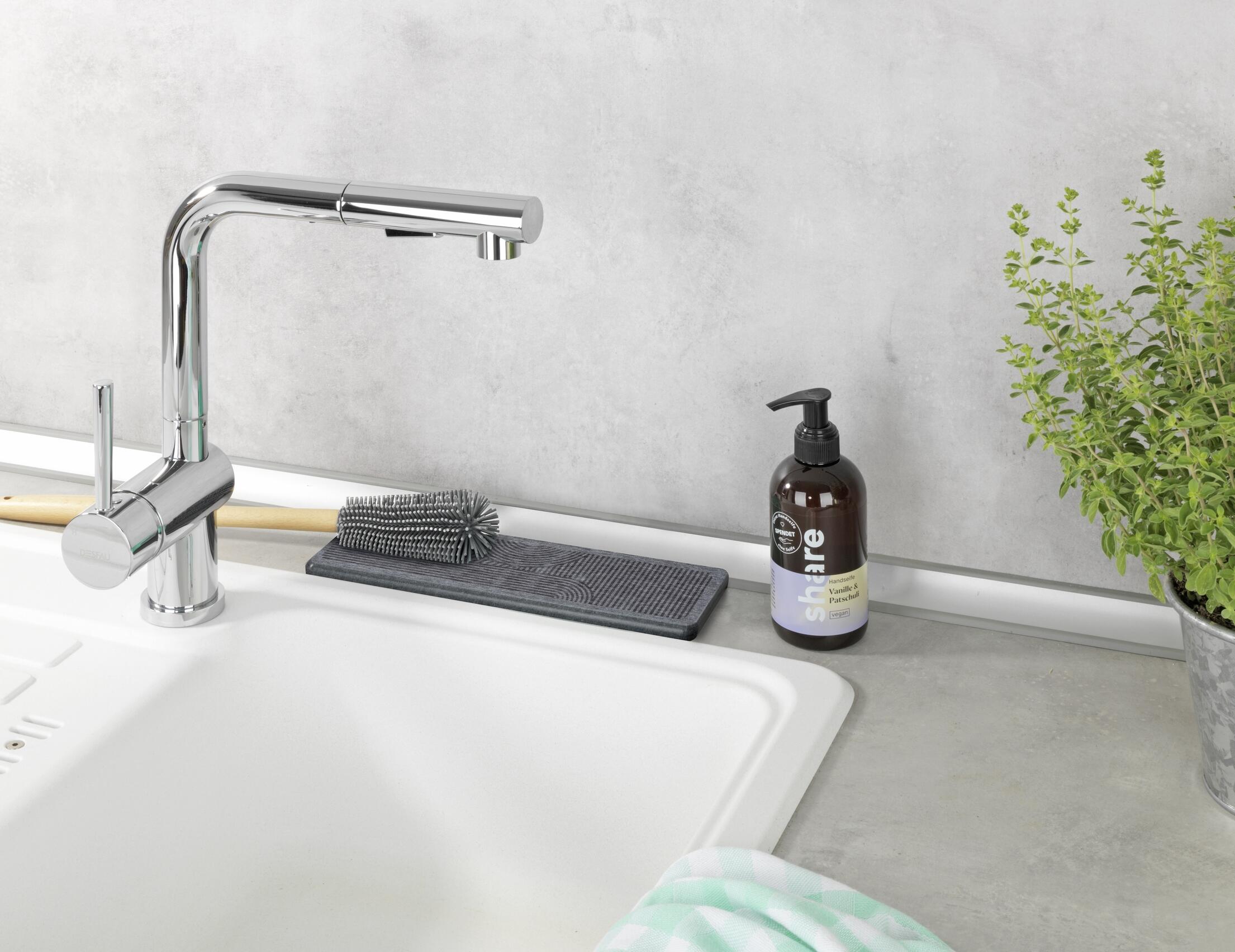 Tapete escorredor de louça 8x30 cm cinzento Wenko Damon - 18