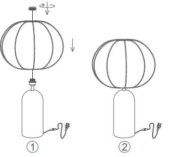 Lampe Chiquita, fer, blanc, H.37.5 cm, E27 - 6