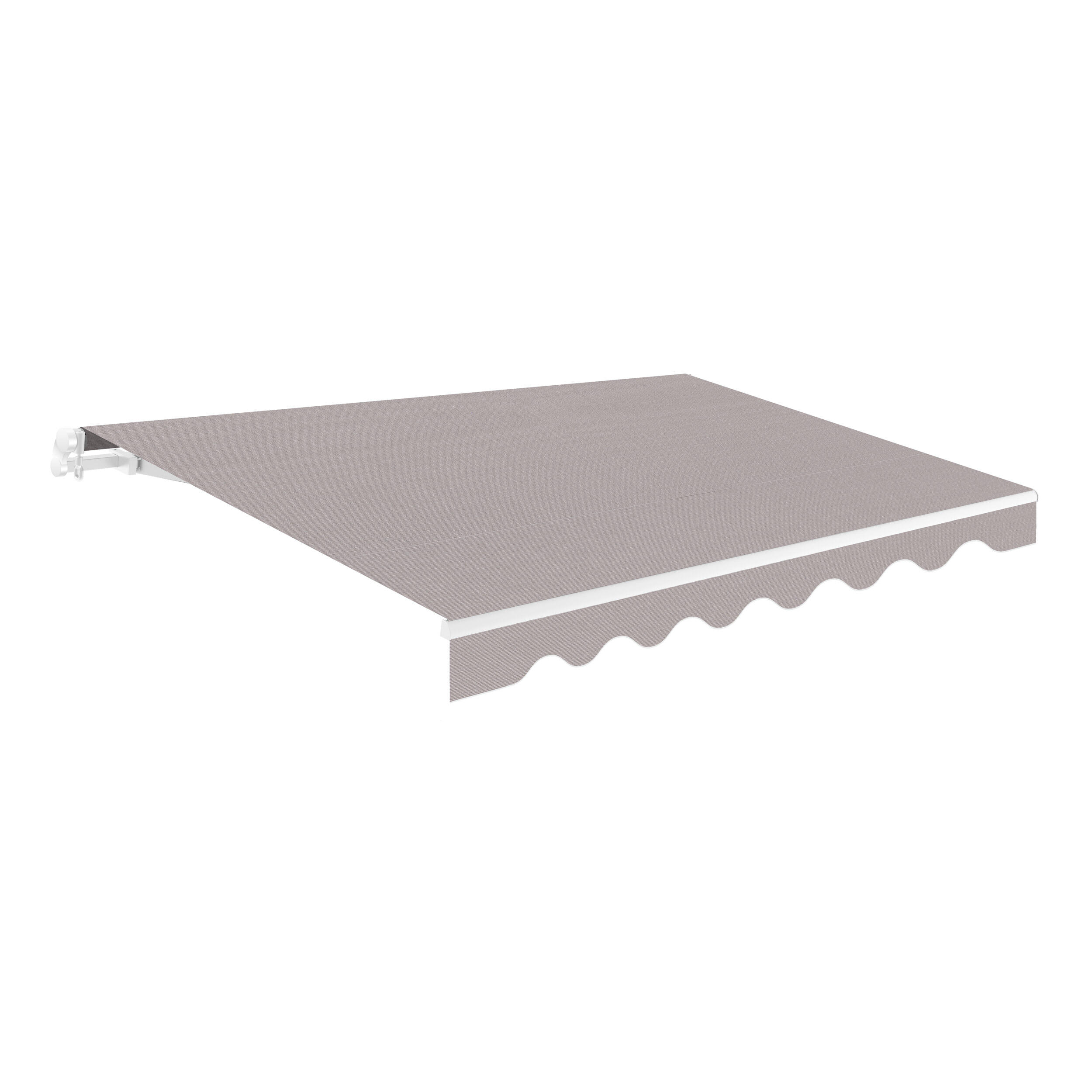 Toldo brazo extensible terraza kronos manual blanco y tela gris 4x2,5m