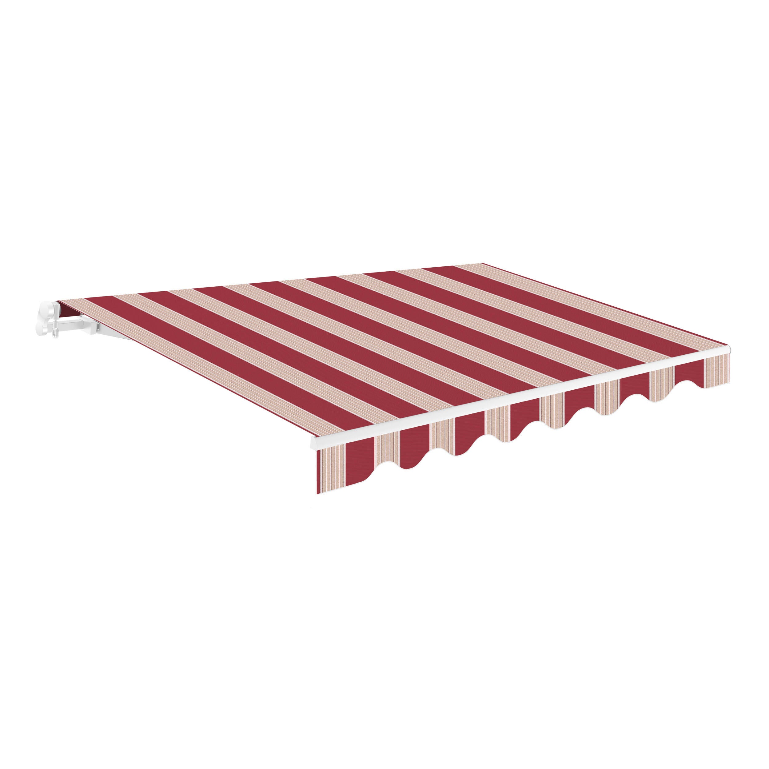 Toldo brazo extensible terraza kronos manual blanco y tela granate 3x2,5m