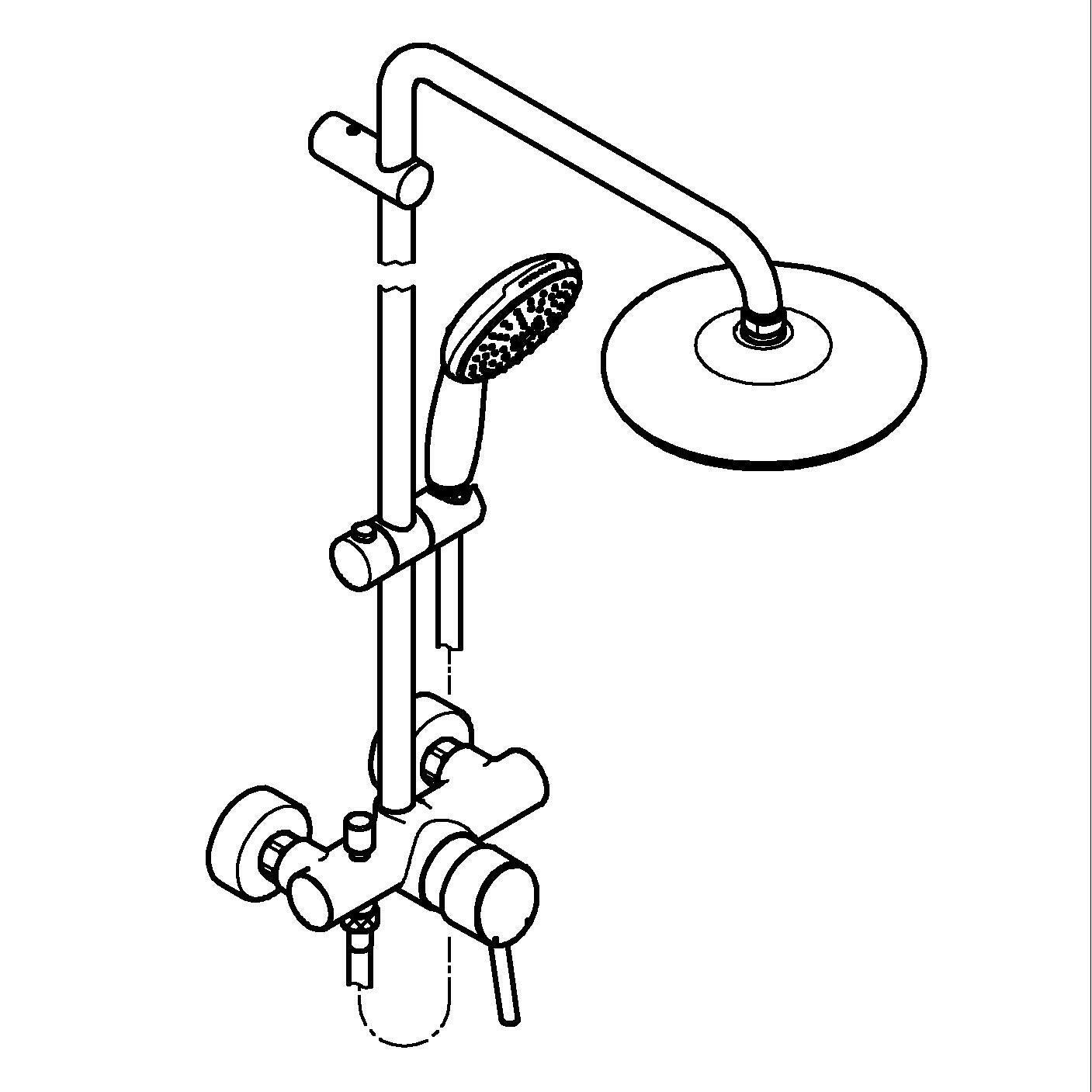 Colonne de douche mitigeur mécanique 3 jet(s) chrome Vitalio start clova GROHE - 9