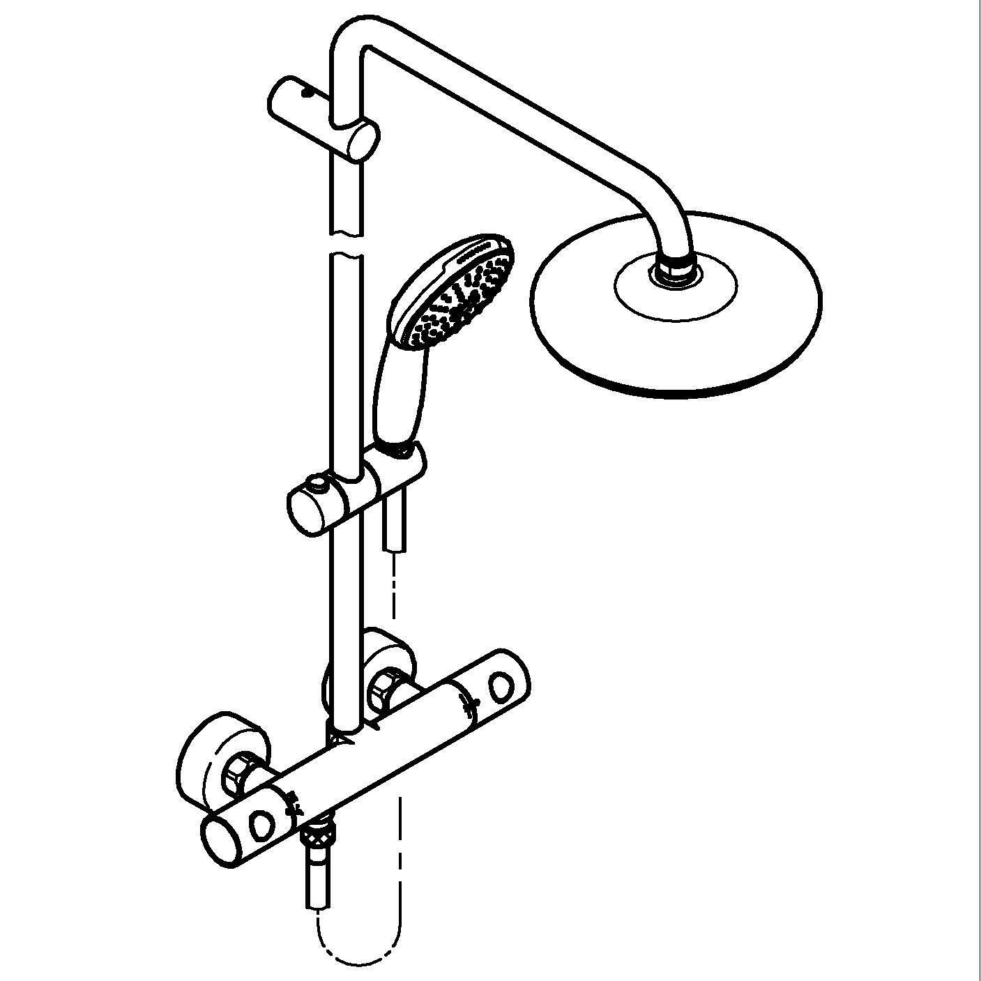 Colonne de douche avec robinet GROHE Vitalio start clova chrome - 8