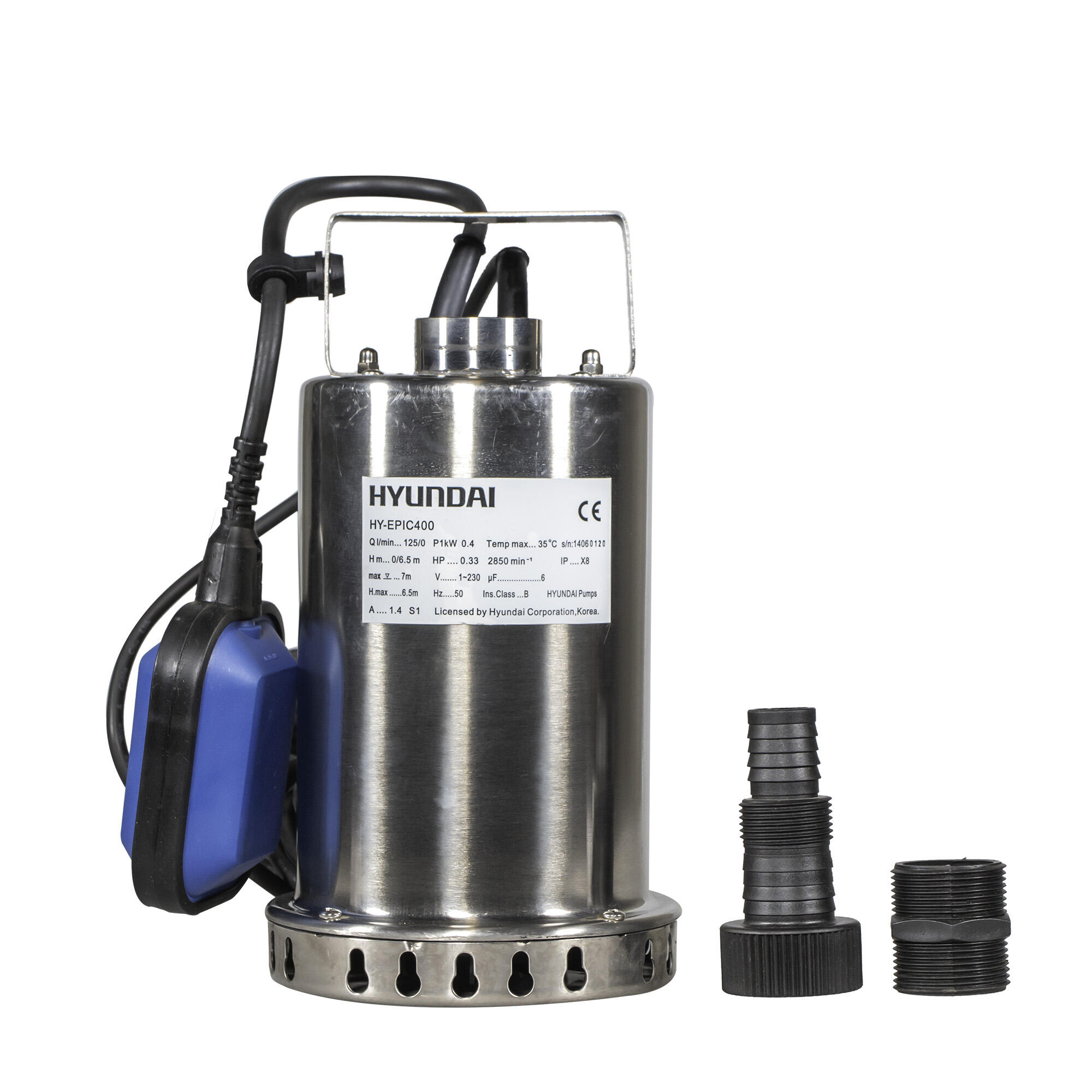 Bomba sumergida hy-epic400 de 400 w y caudal máximo de 8100 l/h