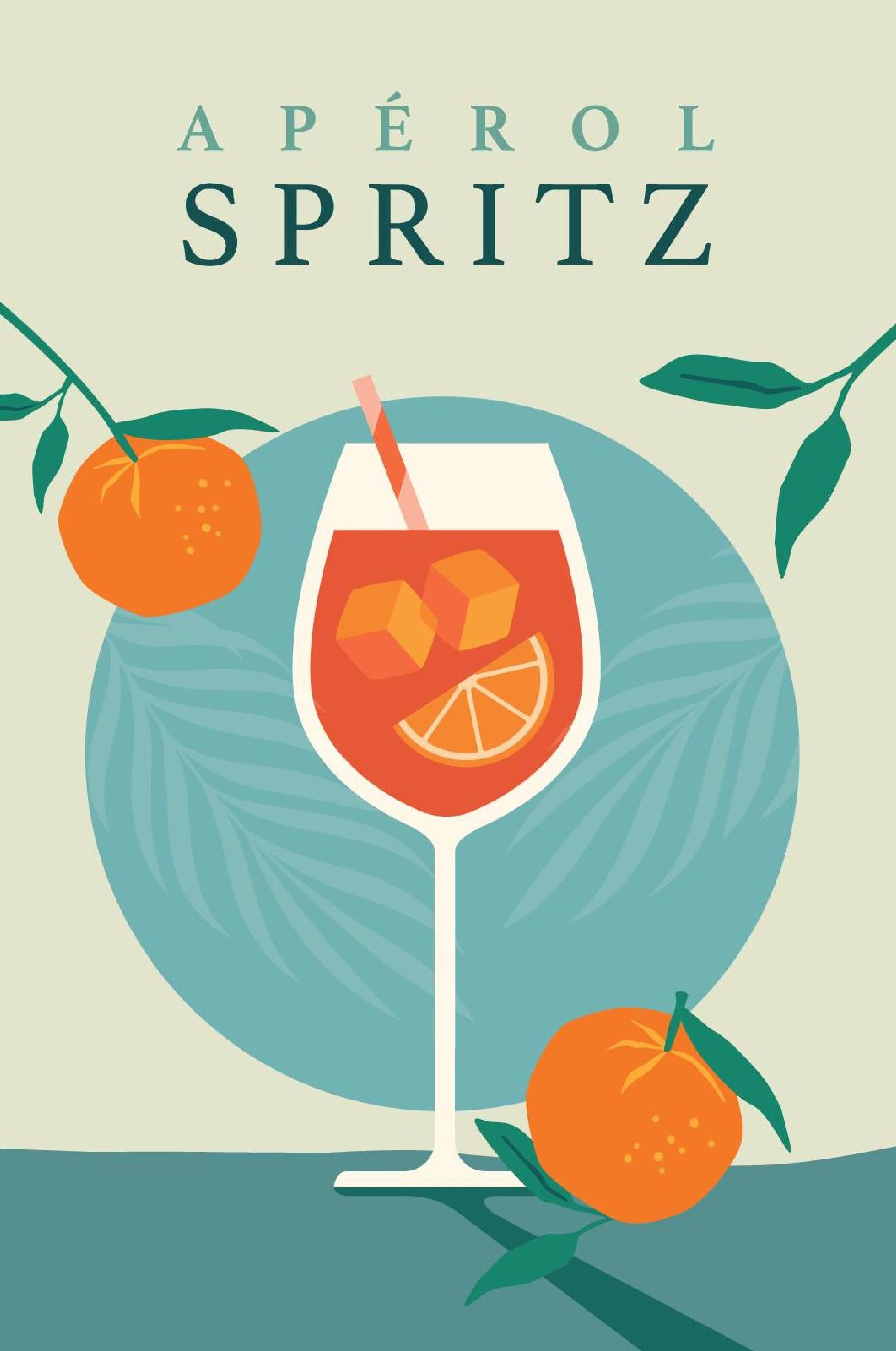 THEGIS Toile Impression Aperol Spritz Sans Cadre 50x75cm - Décoration Murale Moderne