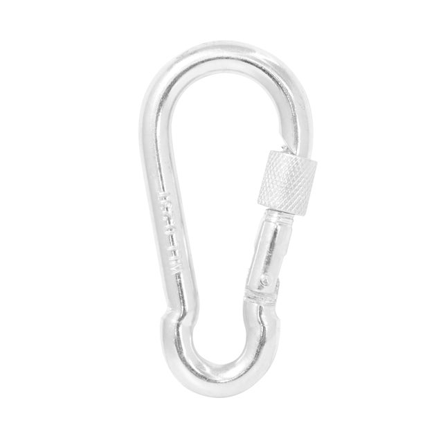 MOSQUETON ACERO GALVANIZADO CON VIROLA 5MM. 4 UDS