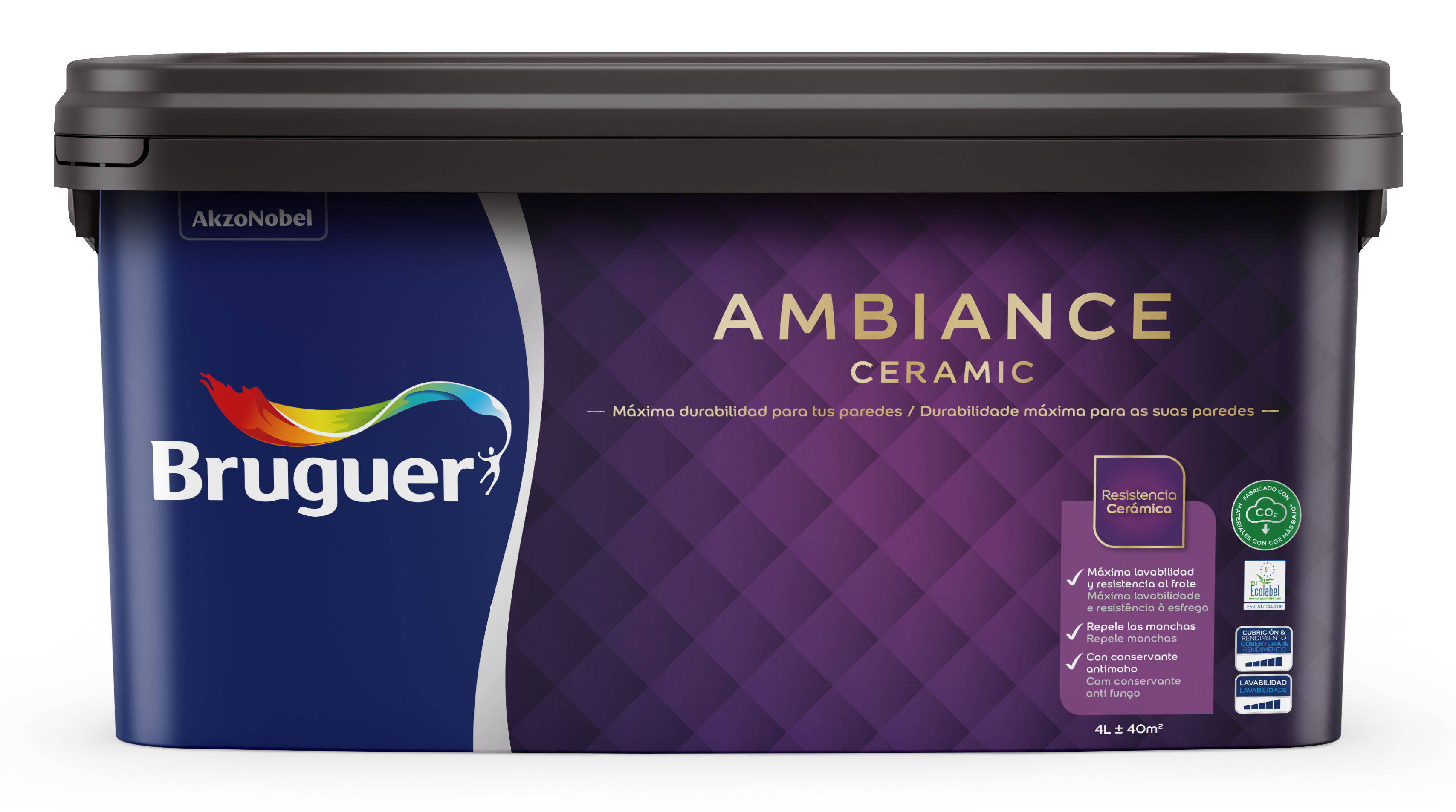 Pintura de interior Ambiance Ceramic BRUGUER color blanco mate profundo 8L para paredes y techos - 7