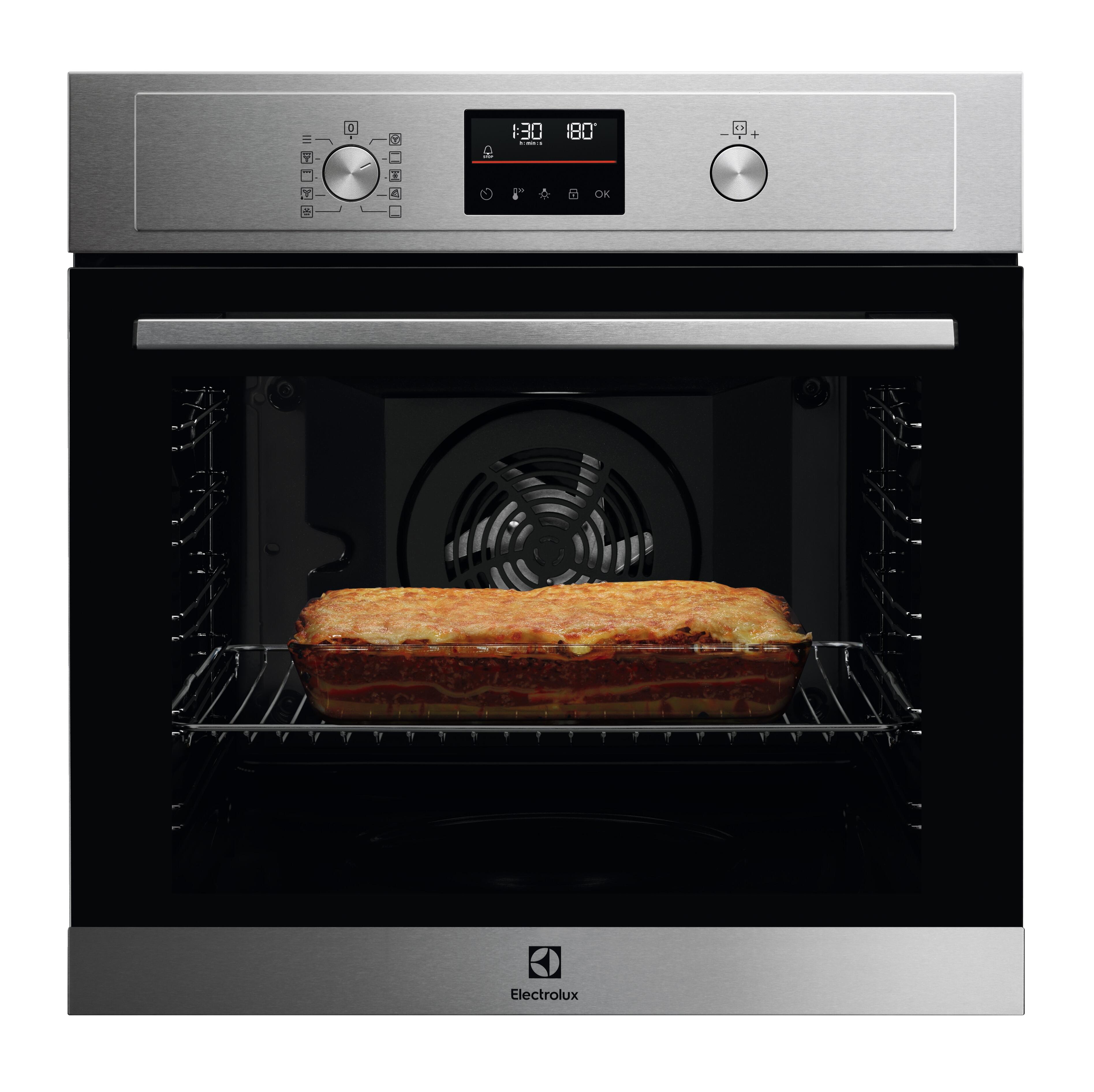 horno electrolux eof4p56x multifuncion 72 litros pirolisis inox clase a