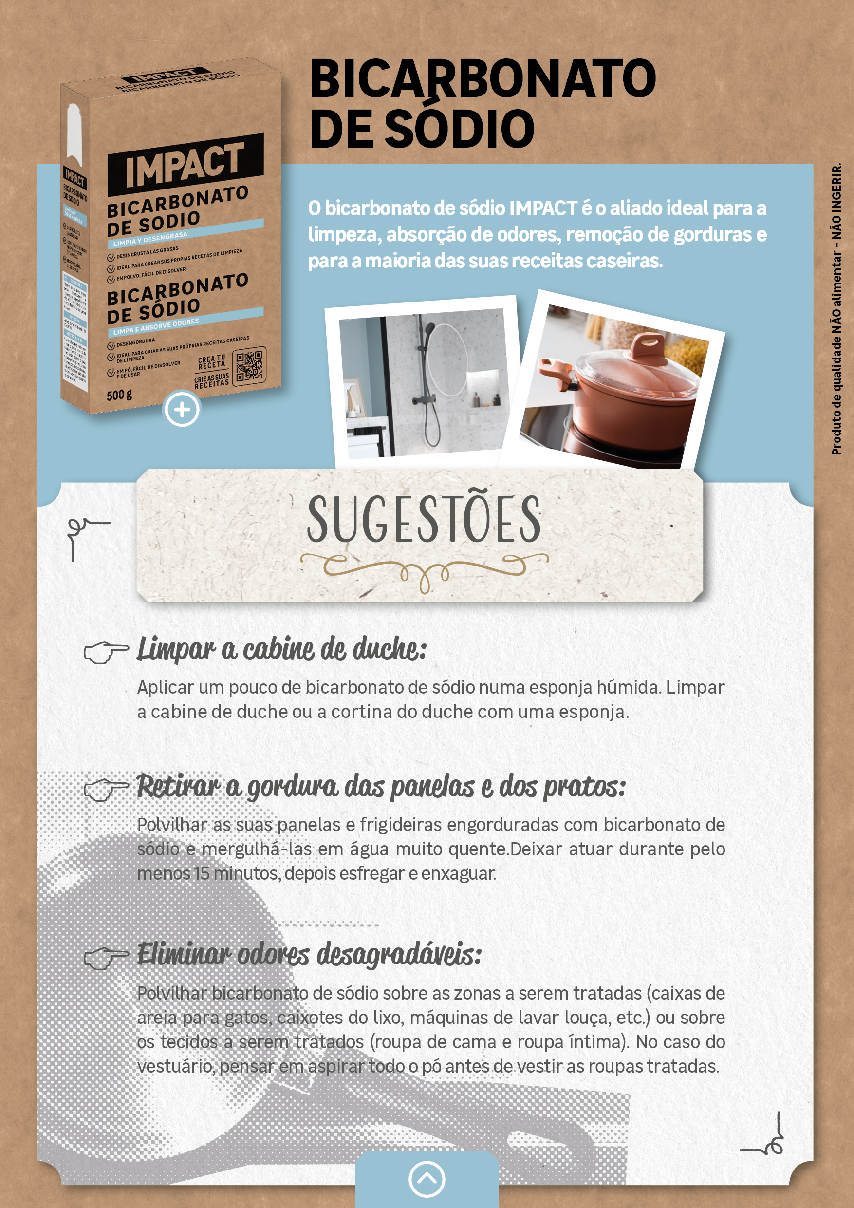 Bicarbonato de sódio 500 gr Impact - 4