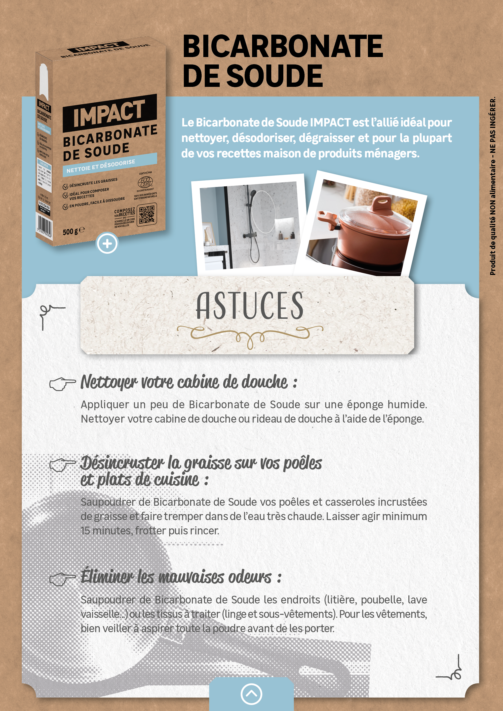 Bicarbonate de soude IMPACT Nettoyant multi-usage, 500g - 5