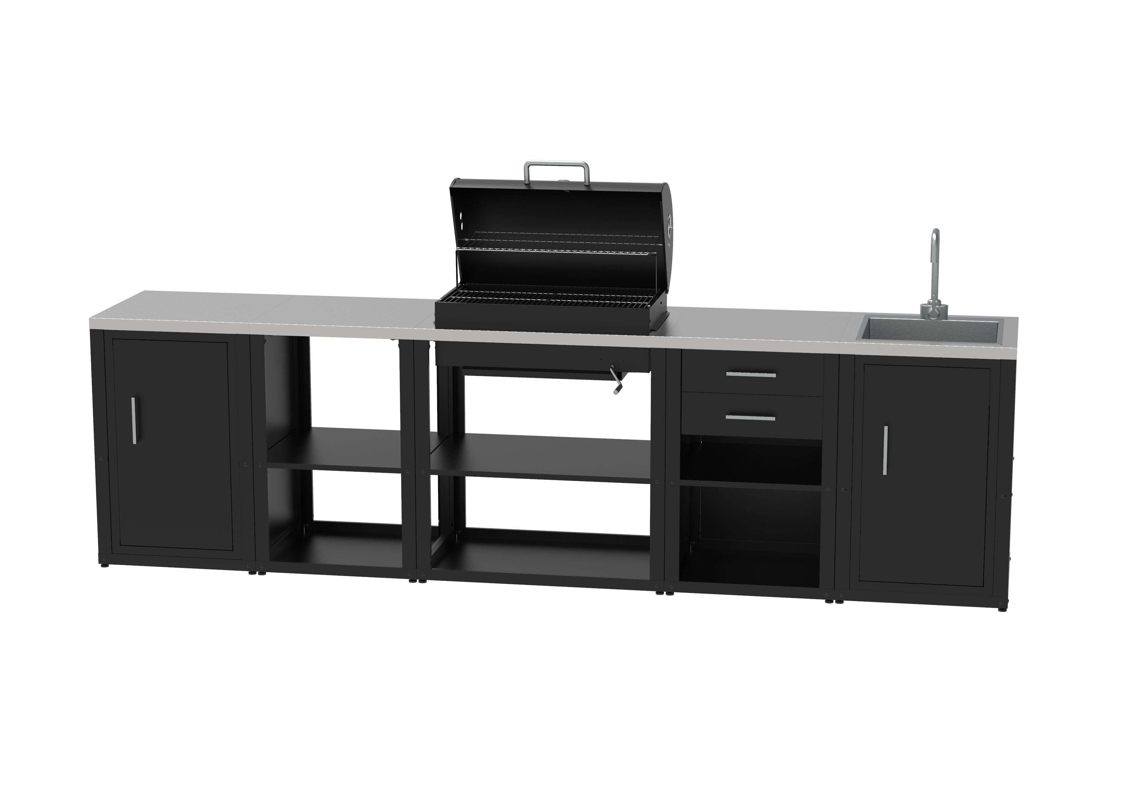 Cocina de exterior imor acero carbón md bbq+md bal+md fre+md cajon+md arm recomendado para de 6 a 10 personas