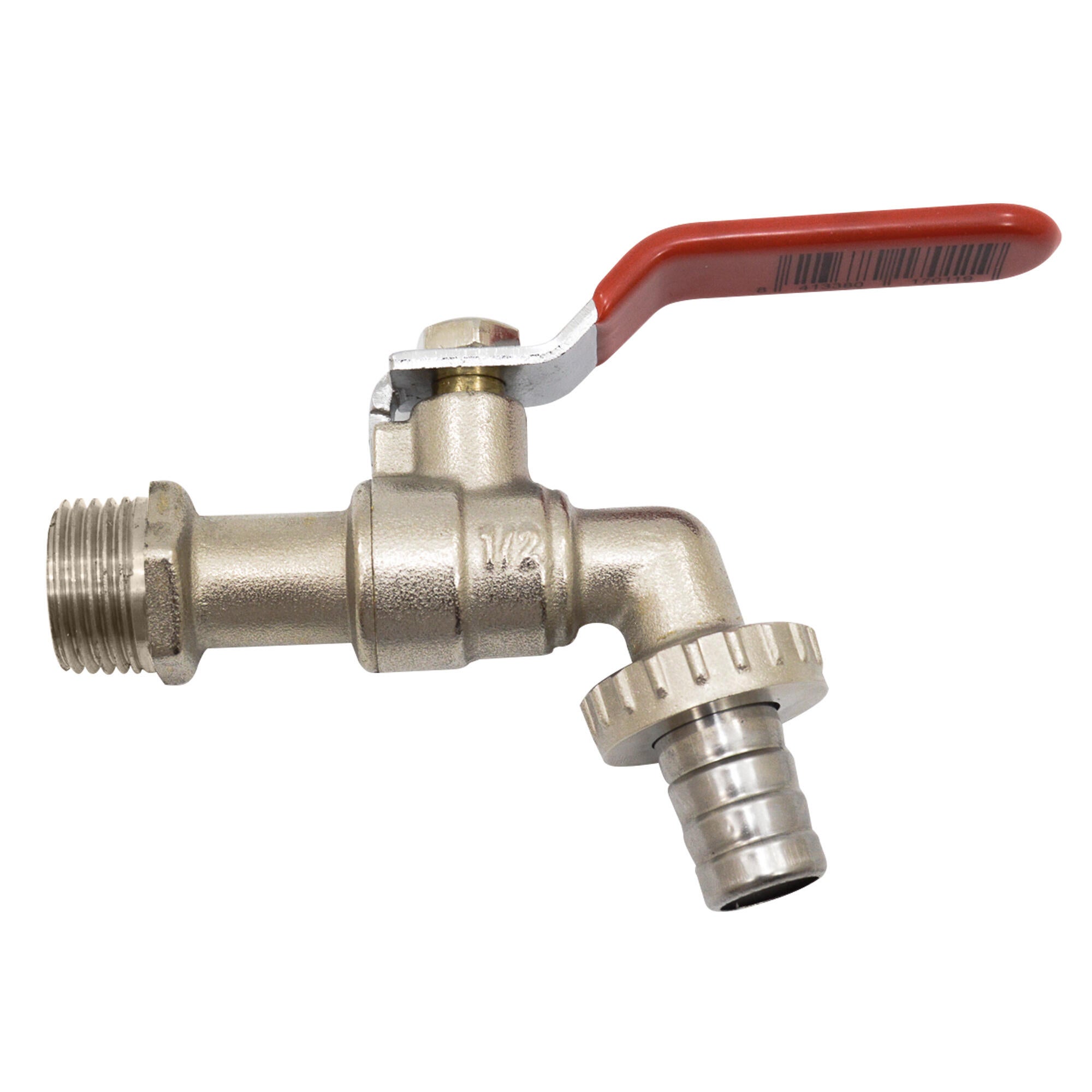 S&M  Grifo De Latón Para Mangueras Con Conexión Rápida De 1/2 Pulgada Rojo , Leroy Merlin