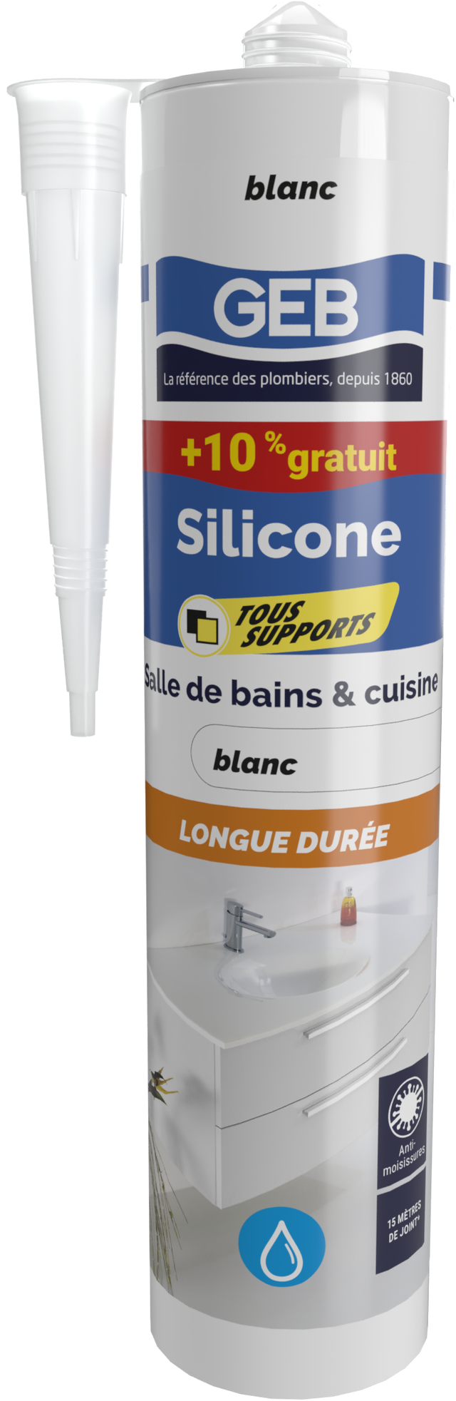 Silicone GEB, blanc, 280 + 10% ml